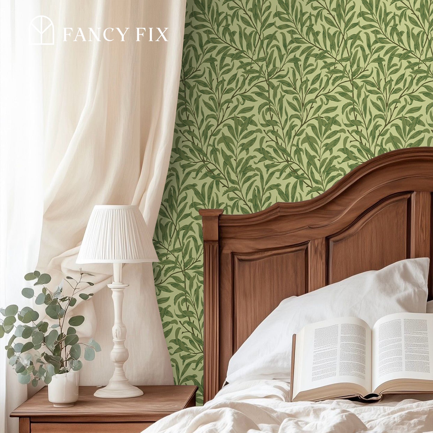 Willow(cream-colored/Blue/Green) Boughs Peel And Stick Wallpaper – Self - Adhesive Vinyl Roll for Accent Walls