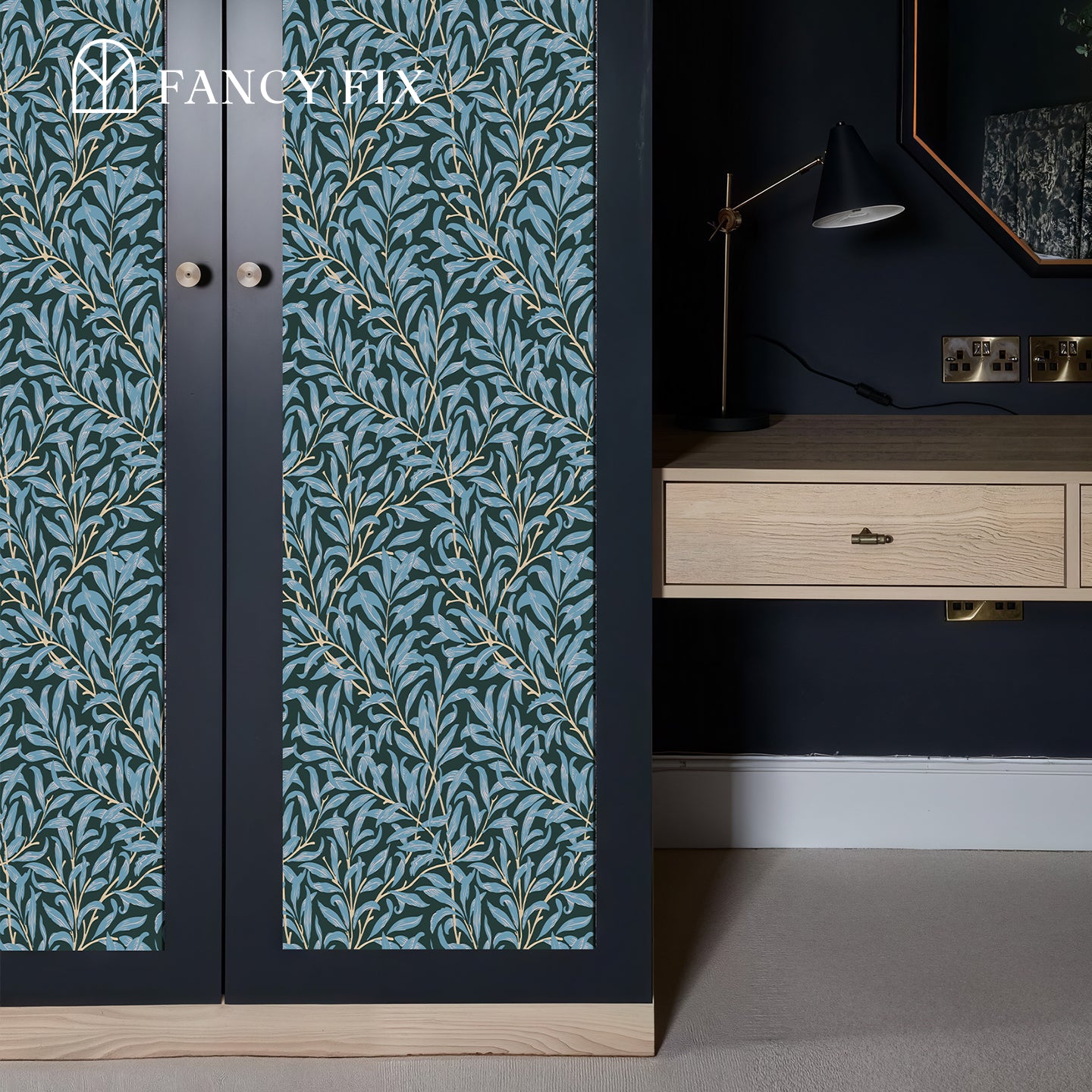 Willow(cream-colored/Blue/Green) Boughs Peel And Stick Wallpaper – Self - Adhesive Vinyl Roll for Accent Walls