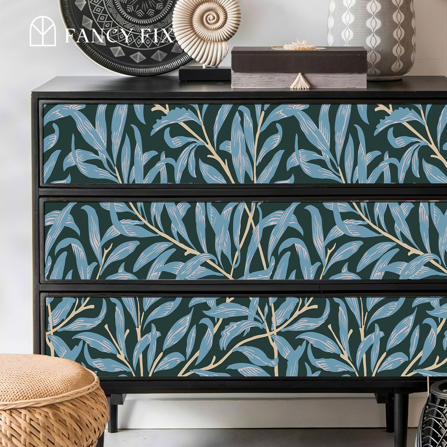 Willow(cream-colored/Blue/Green) Boughs Peel And Stick Wallpaper – Self - Adhesive Vinyl Roll for Accent Walls