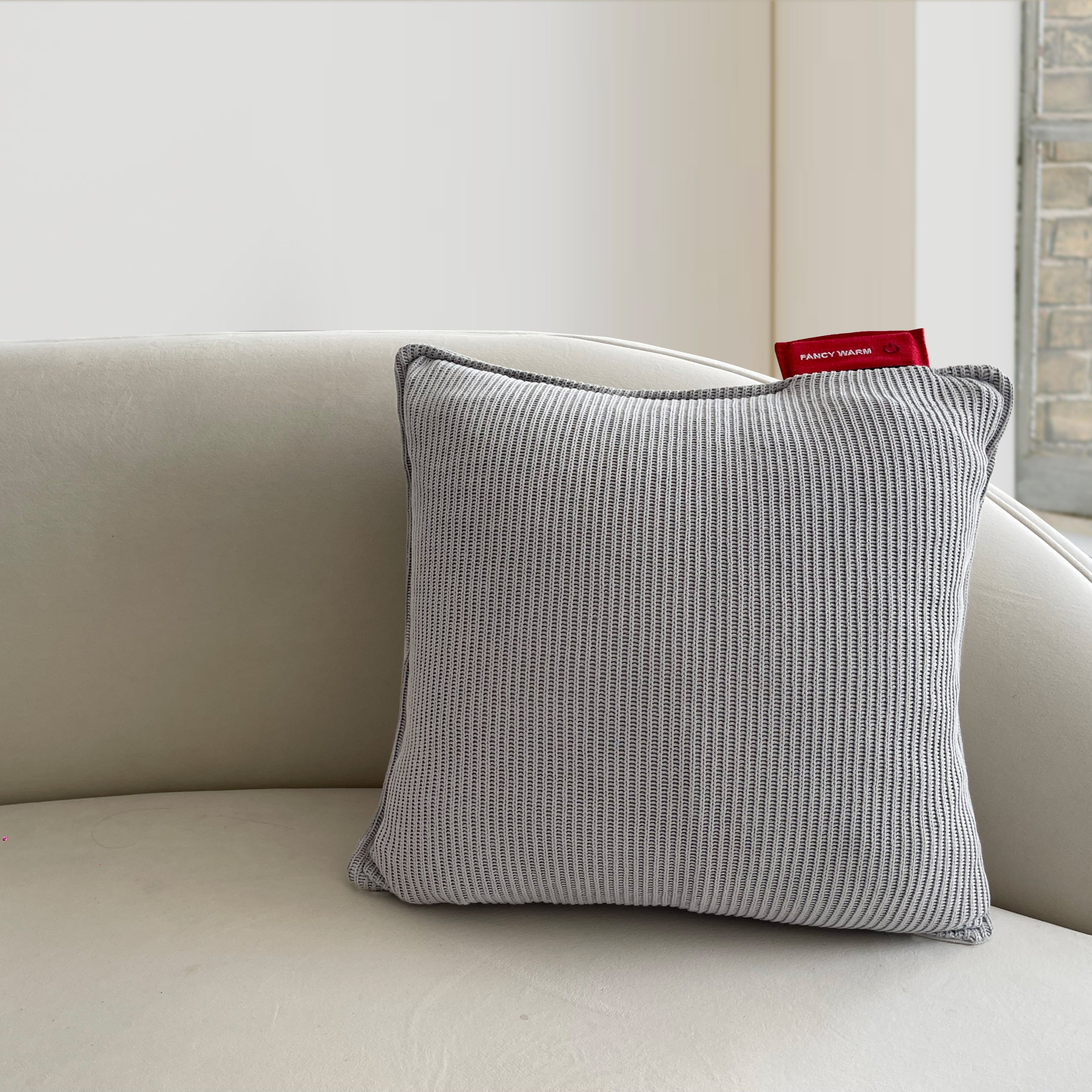 Heated Cushion | Knitted | Graphene Electric Pillow for Home & Office Warmth