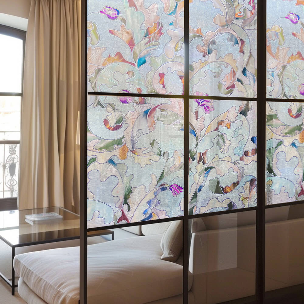 Leafy Serenade Stained Glass Window Film