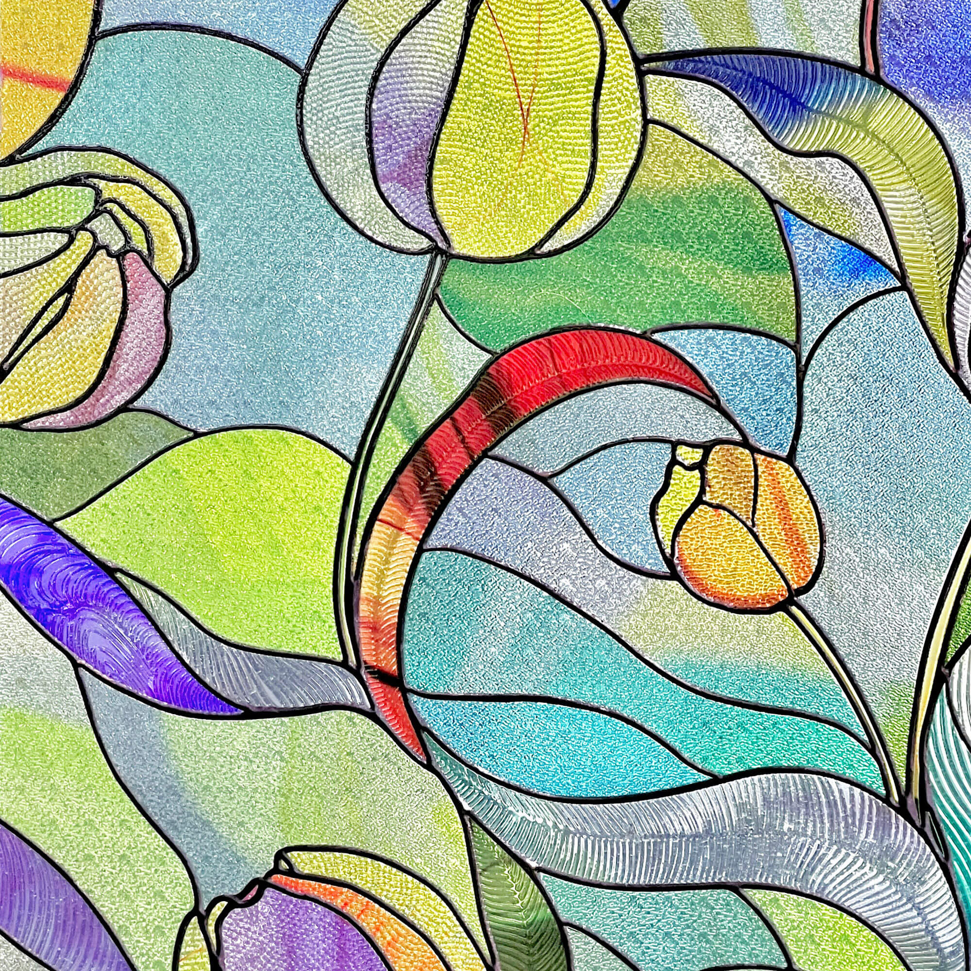 Tulips Stained Glass Decorative Window Film