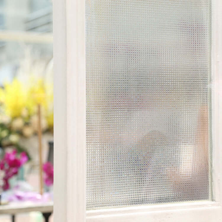 3D Stained Glass Laser Window Film - Holographic Grid