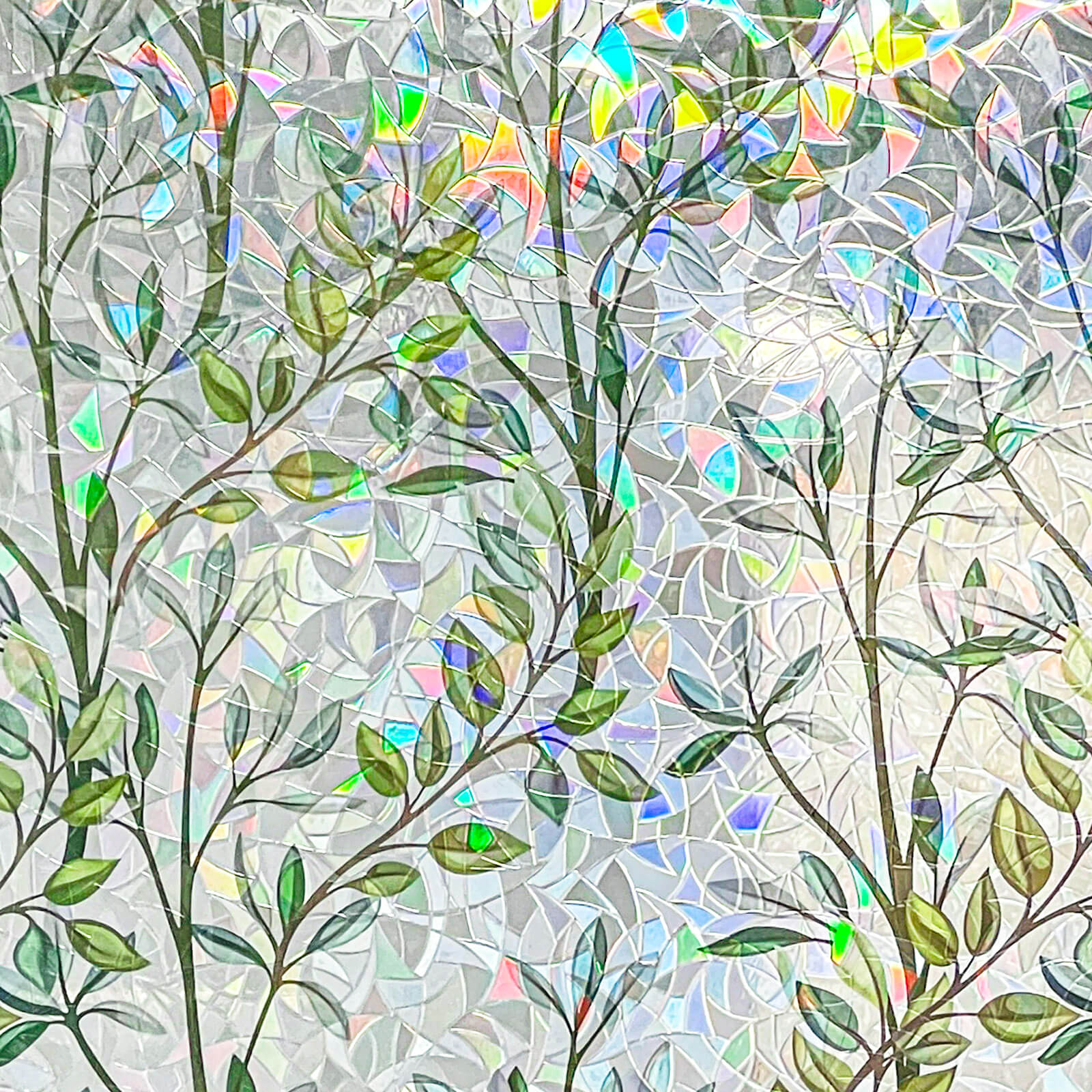 Green Vineman Rainbow Window Film | Decorative & Privacy Stained Glass Window Film – No Glue UV Window Film