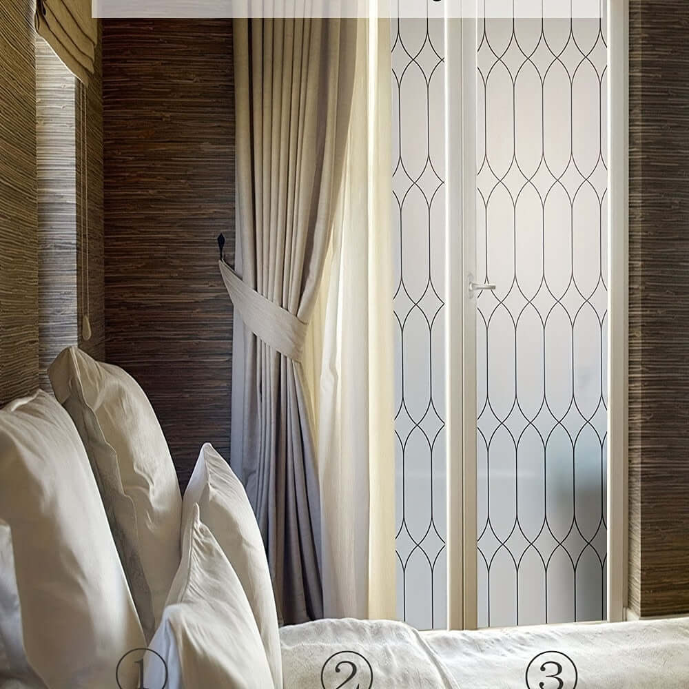 Morocco Style Stripe Privacy Static Cling Window Film