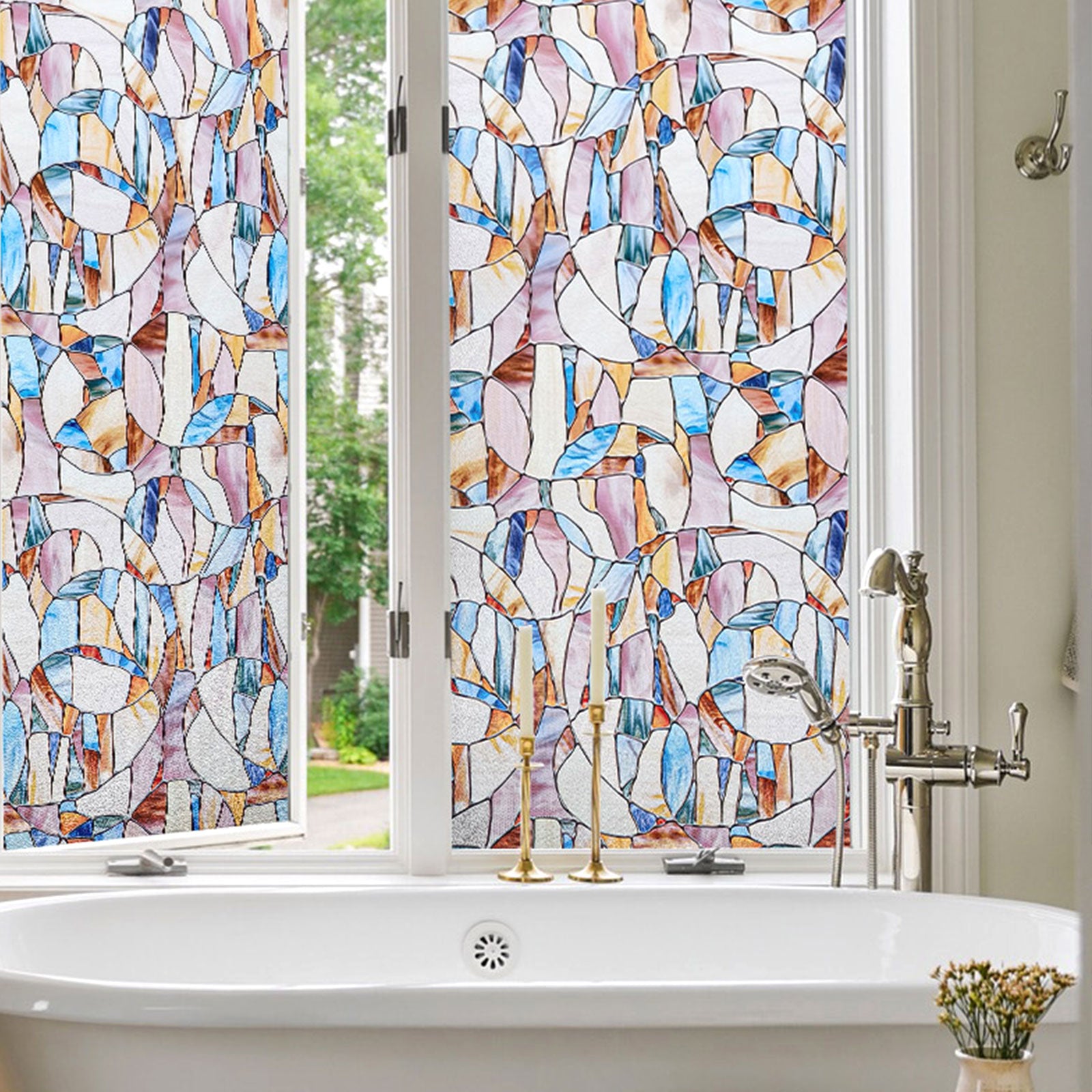 Spiral Stained Glass Decorative Window Film