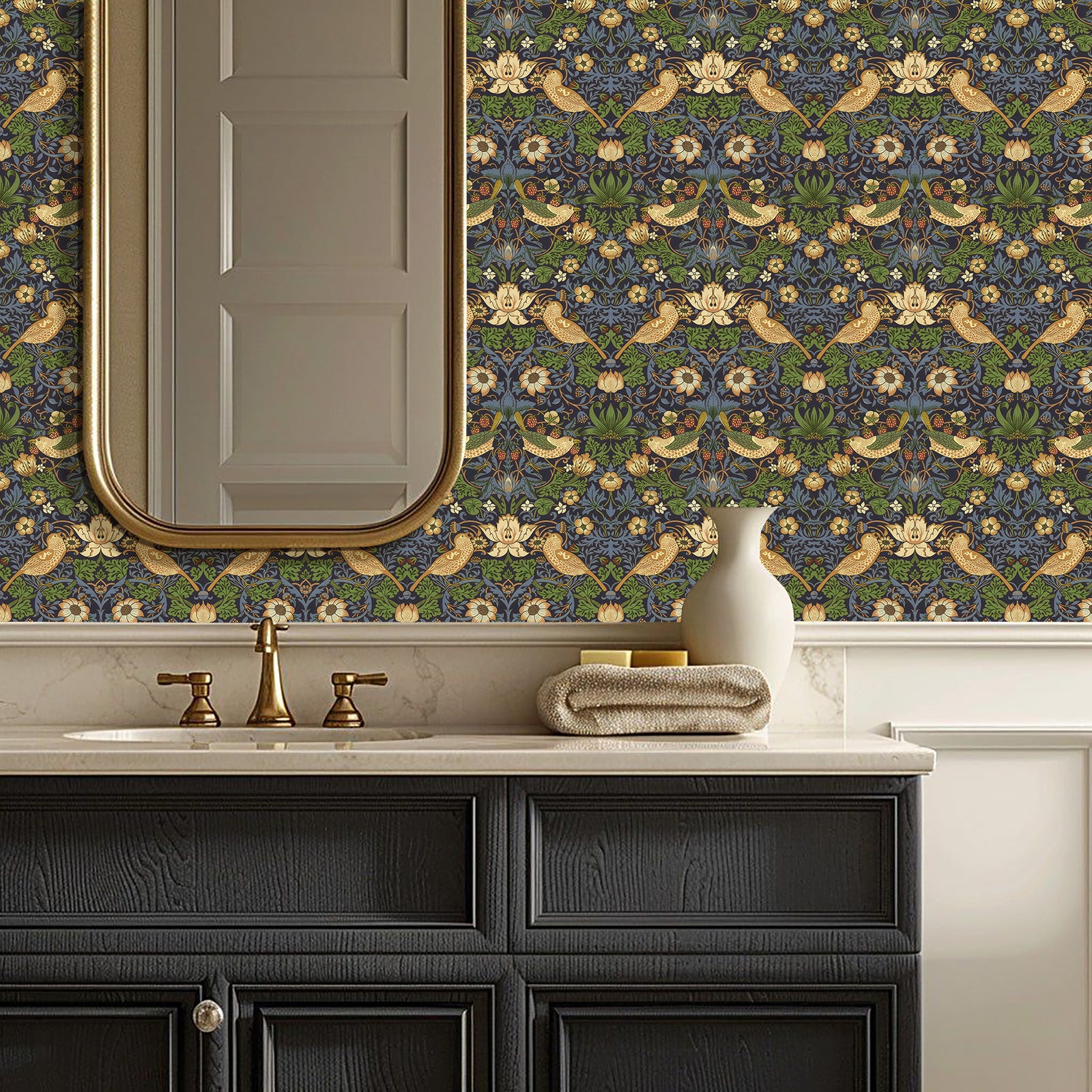 Strawberry Thief Peel And Stick Wallpaper - Self - Adhesive Vinyl Roll for Accent Walls