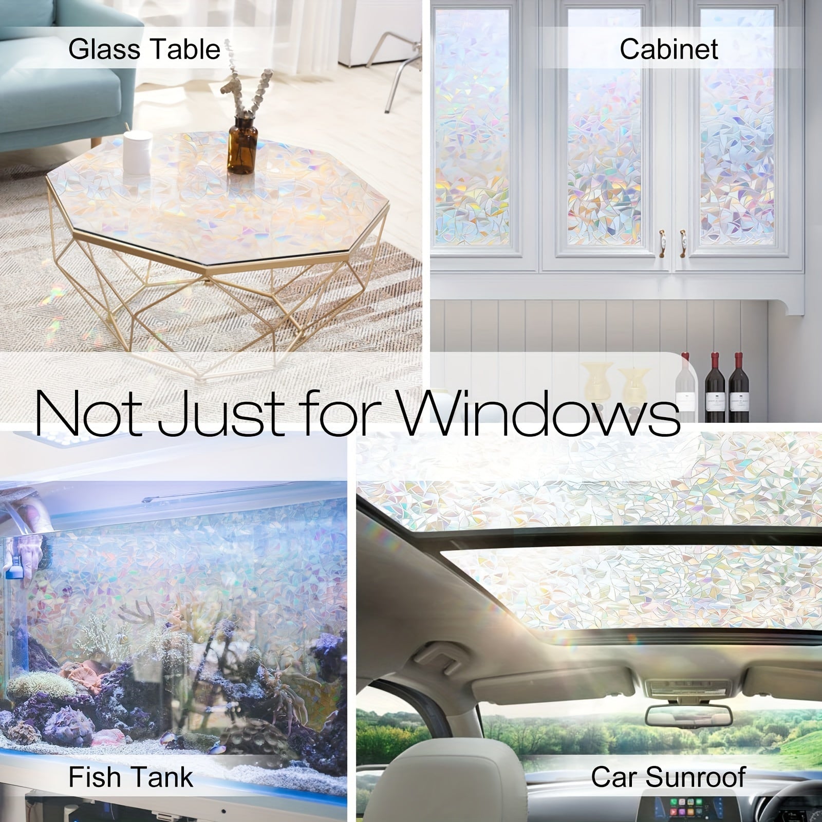 Rainbow Design Privacy Window Film Static Cling