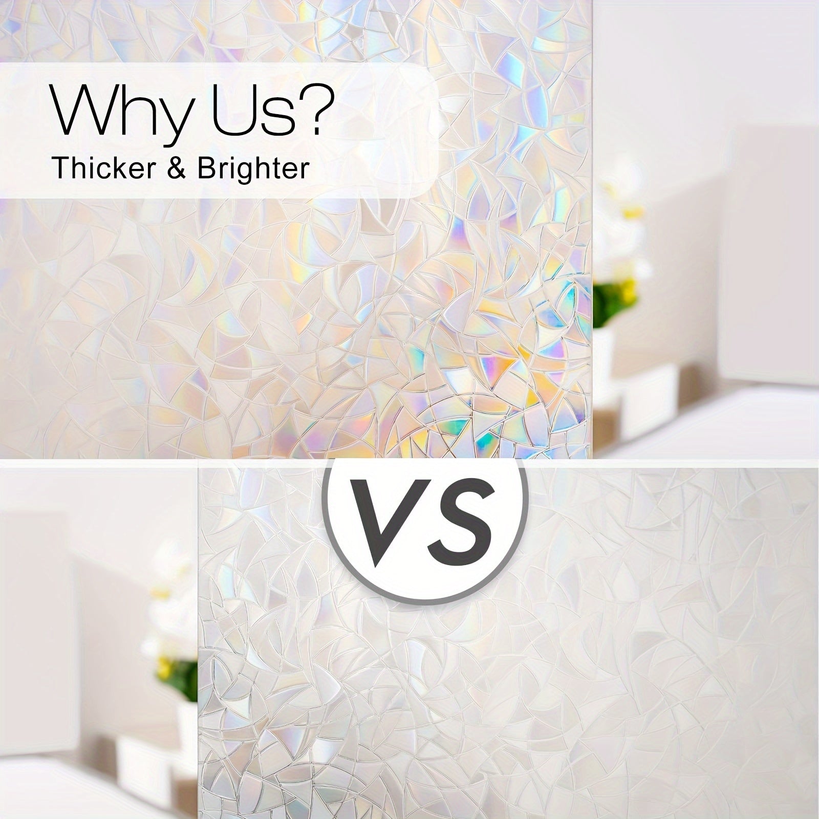 Rainbow Design Privacy Window Film Static Cling
