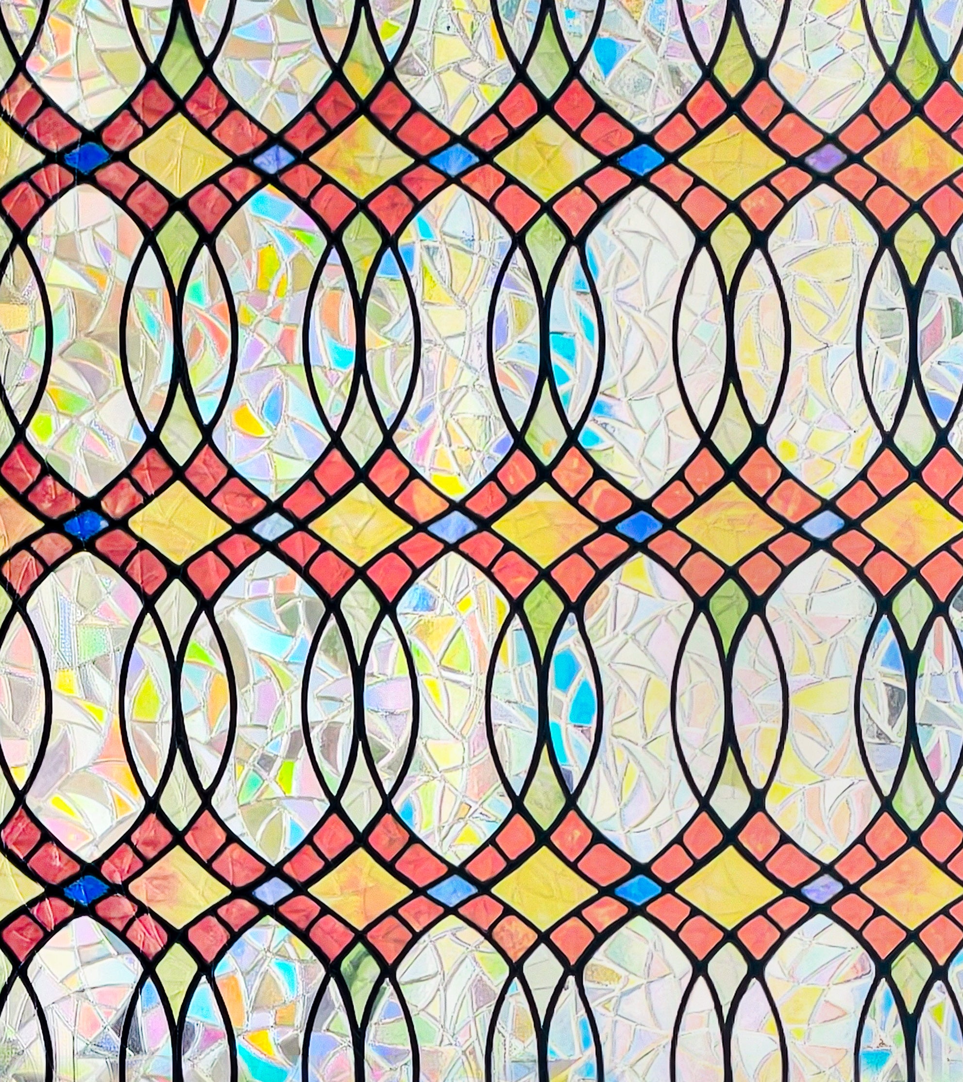 Amber Flowing Light Stained Glass Decorative Window Film