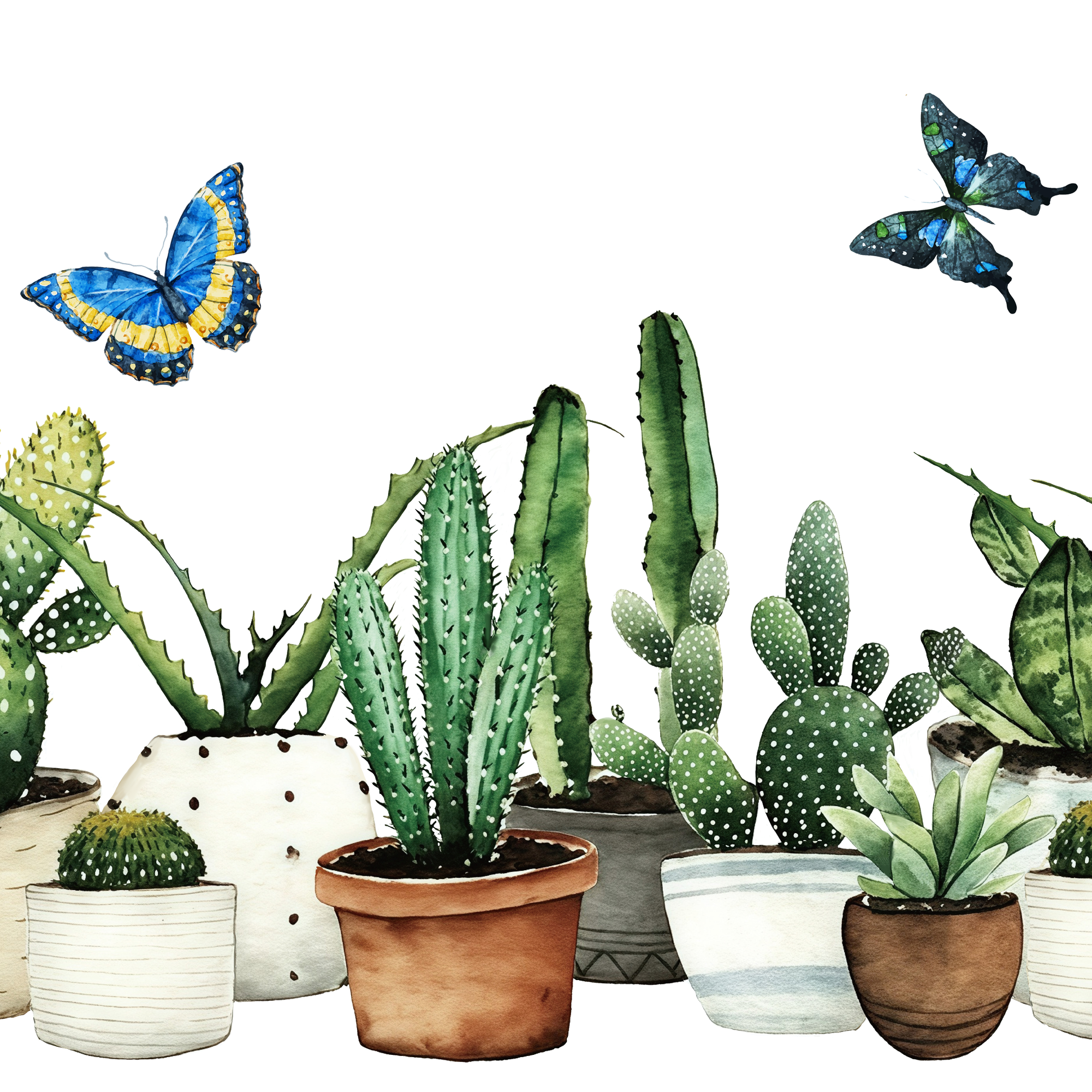 Film décoratif pour fenêtre en vitrail Cactus Garden