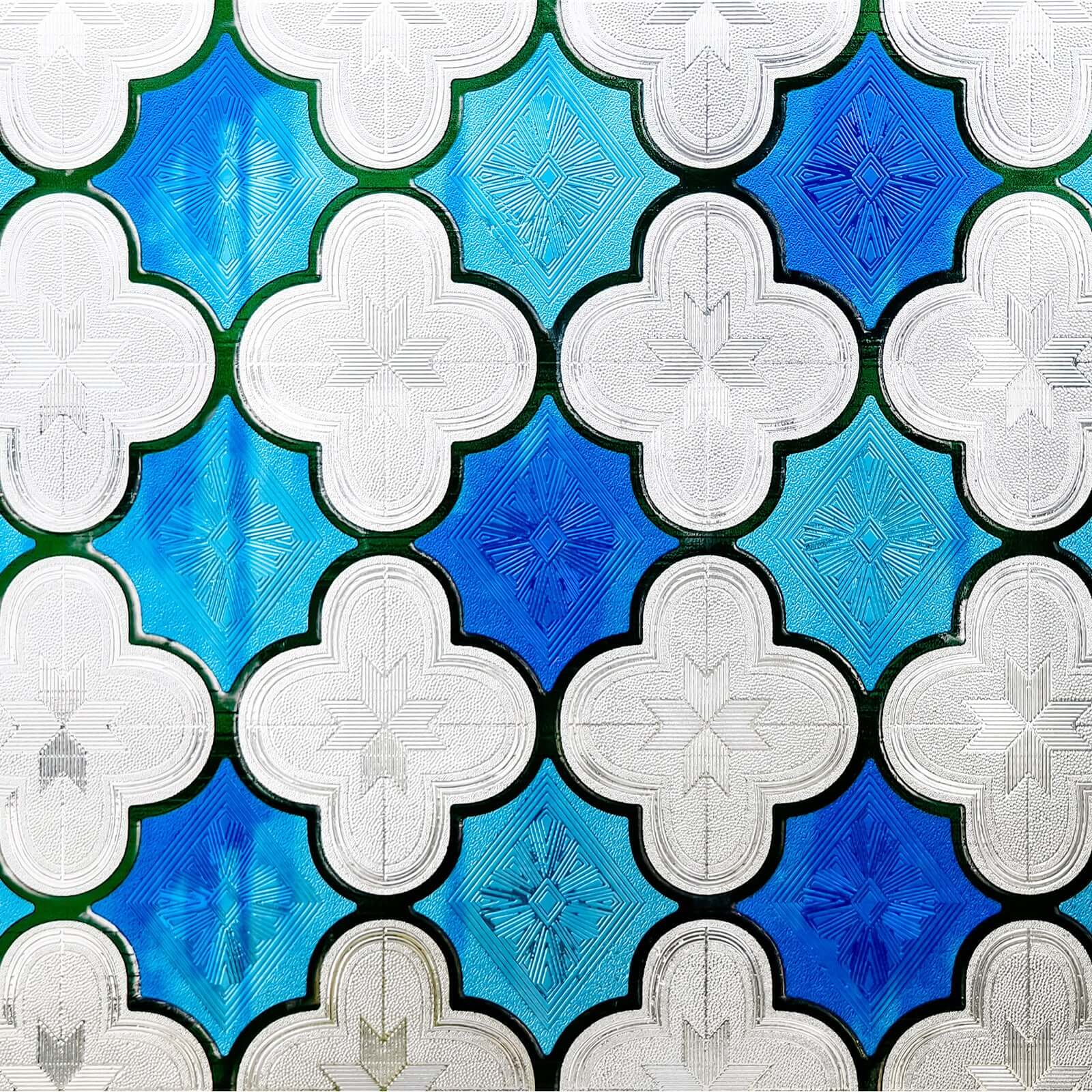 Blue Clover Glow Stained Glass Decorative Window Film