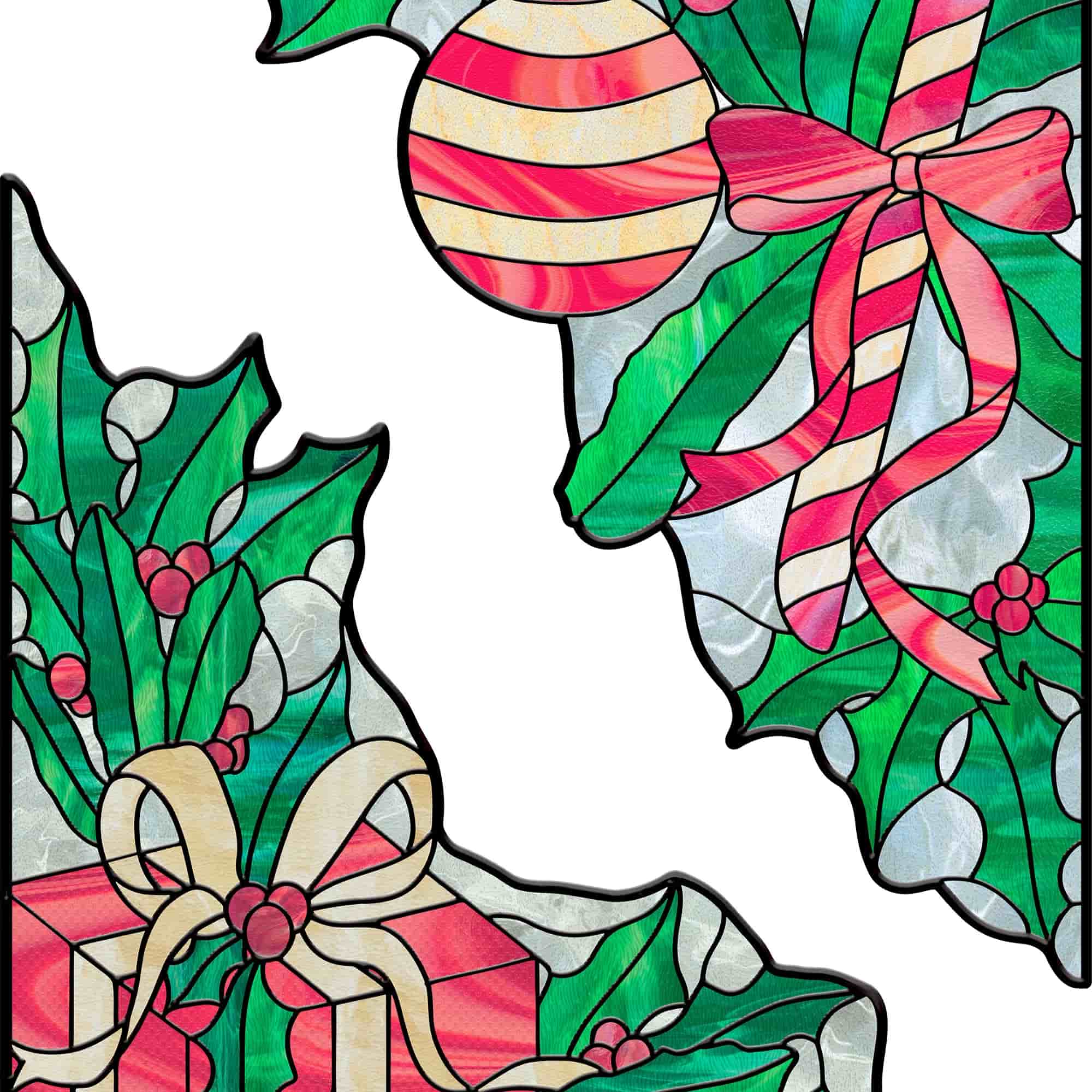 Film pour vitrail Green Gleam – Film statique décoratif moderne pour fenêtre