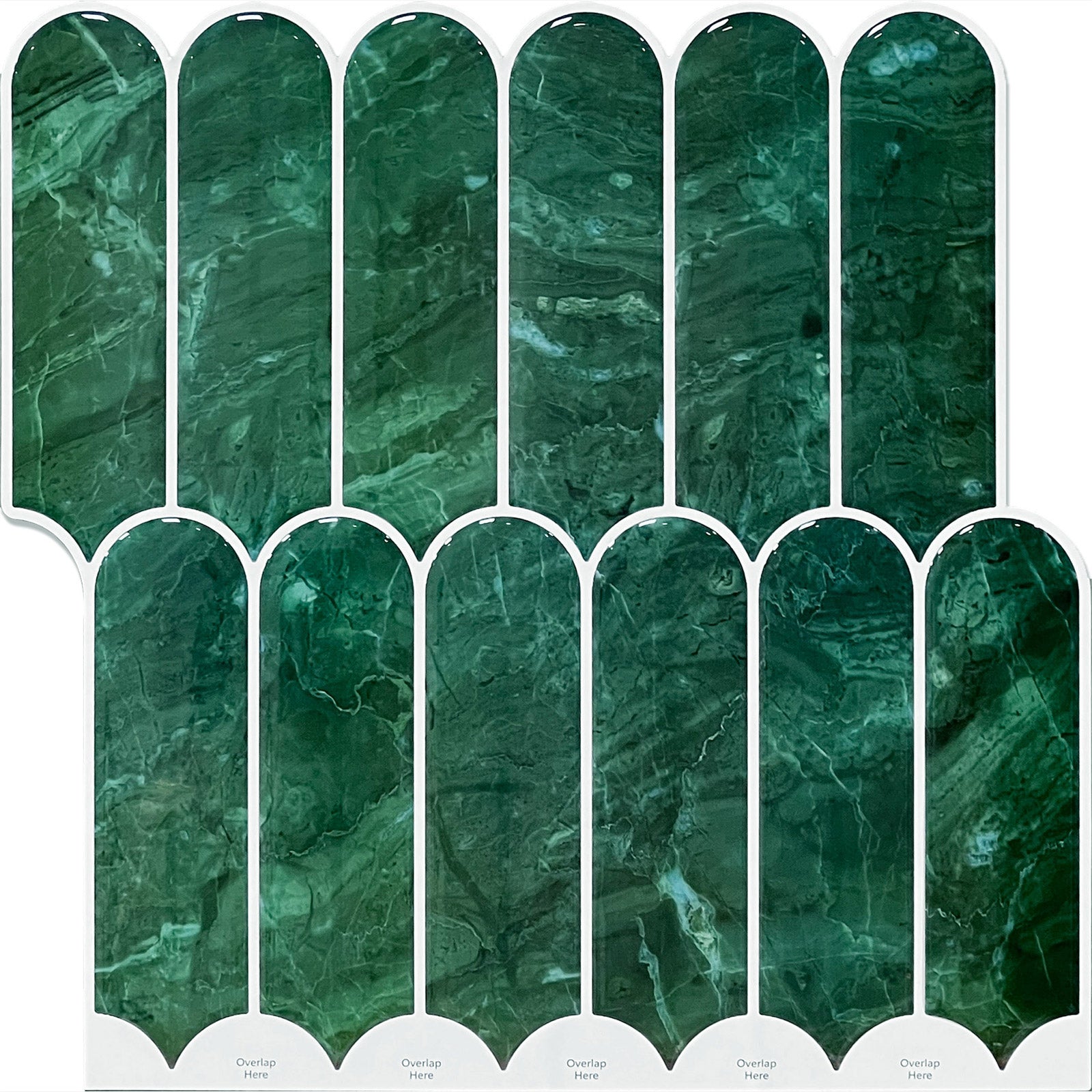 Fancytiles Deep Green ArcWall Tiles Peel and Stick