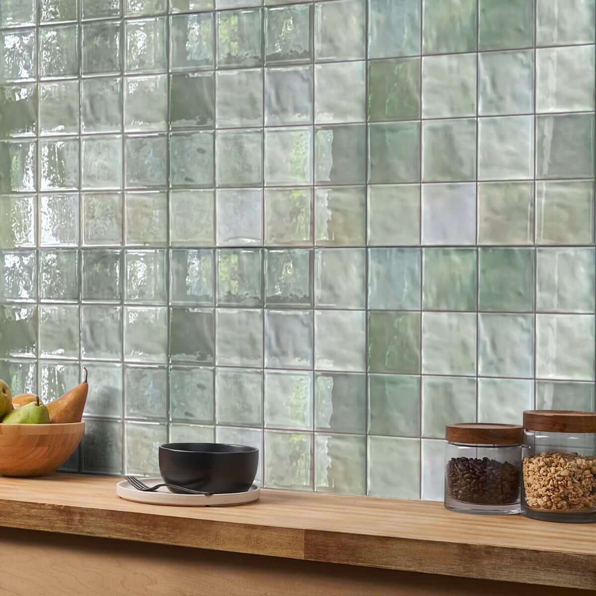 Fancytiles Spring Moss Green Peel And Stick Backsplash Tile – Self-Adhesive Vinyl Tile Sticker