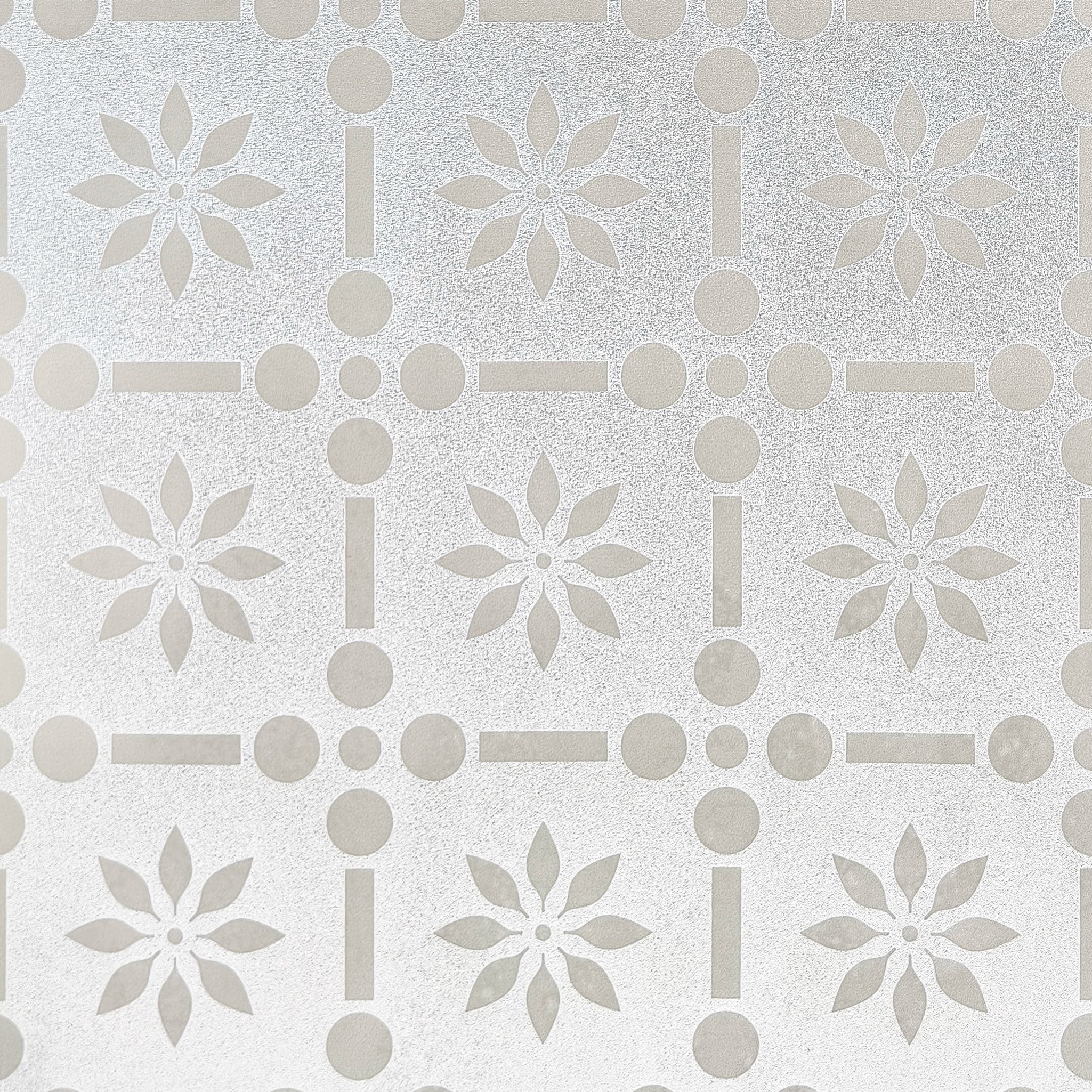 Floral Grid Stained Glass Decorative Window Film
