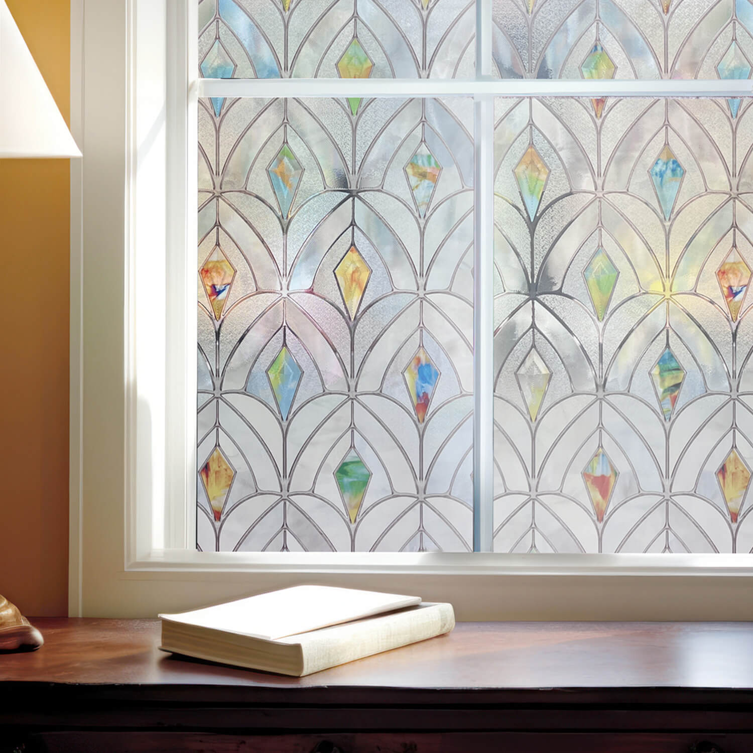 Peacocks Gemstone Stained Glass Decorative Window Film