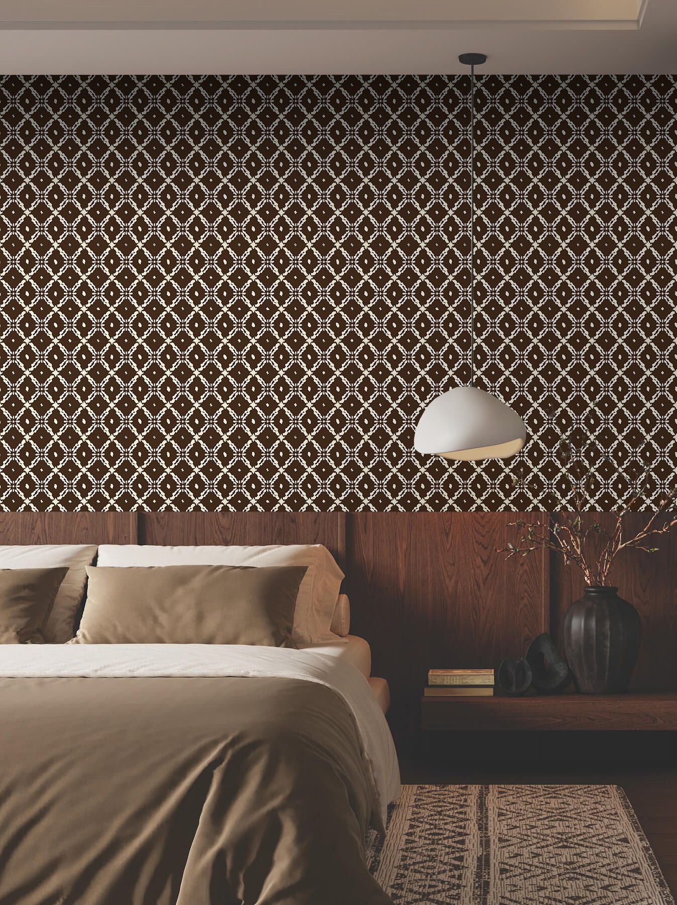 Walanz Woven Grid Peel And Stick Wallpaper – Self - Adhesive Vinyl Roll for Accent Walls