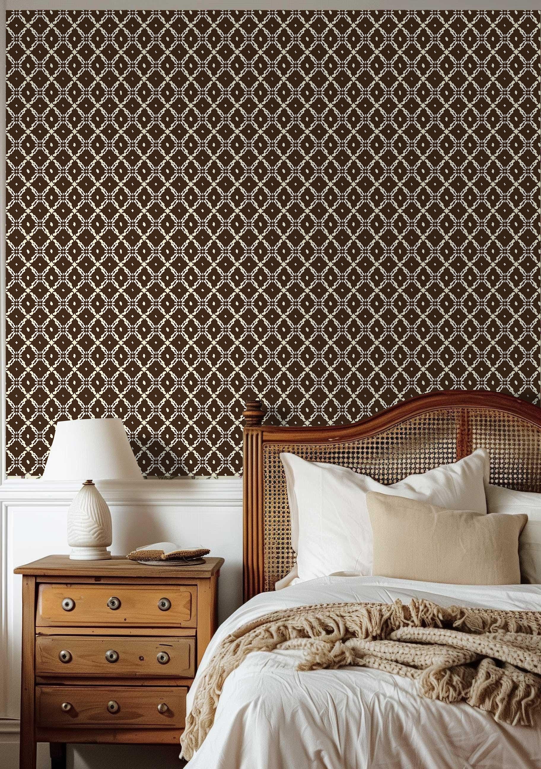 Walanz Woven Grid Peel And Stick Wallpaper – Self - Adhesive Vinyl Roll for Accent Walls