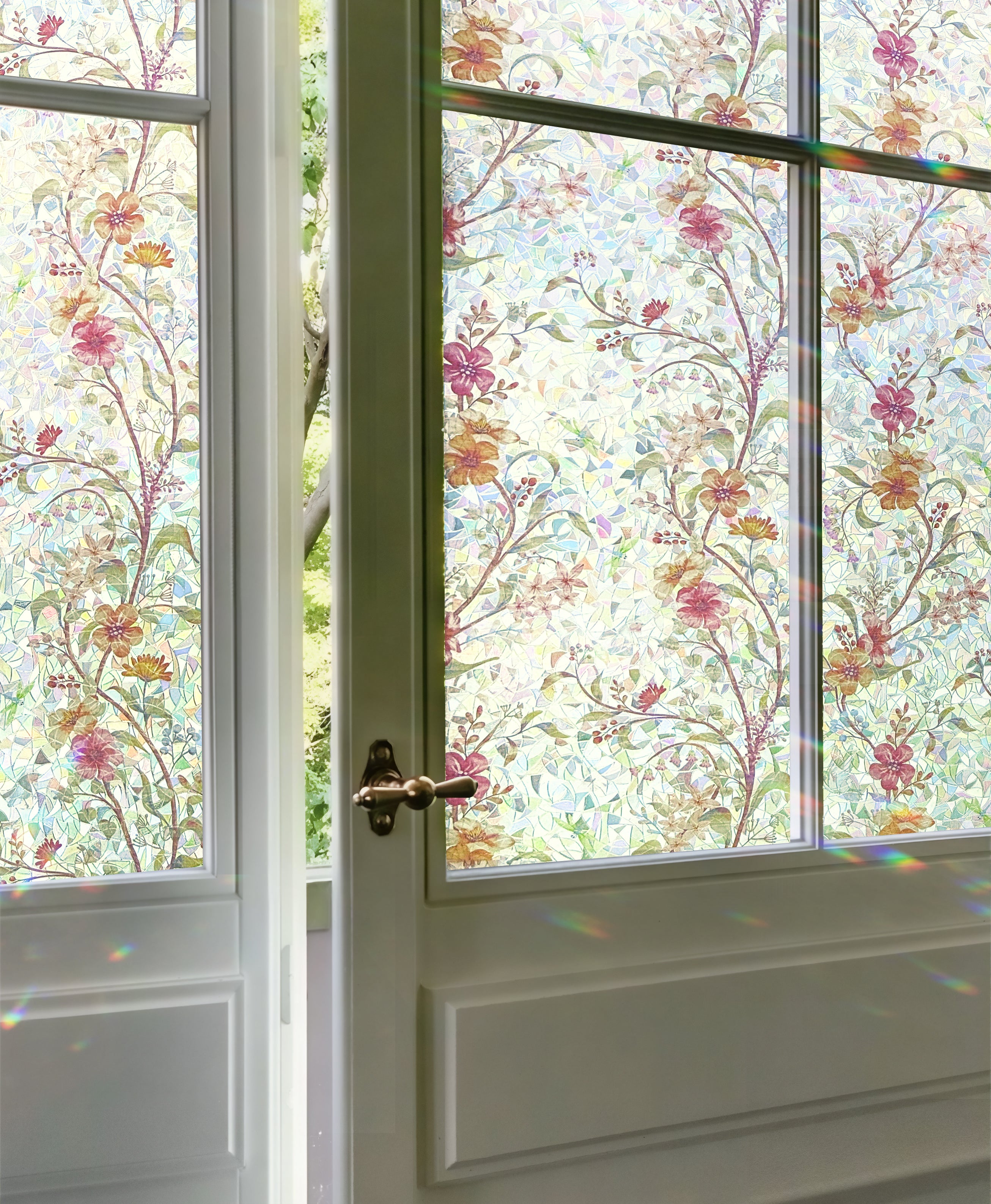 Holo Floral Whisper Stained Glass Decorative Window Film
