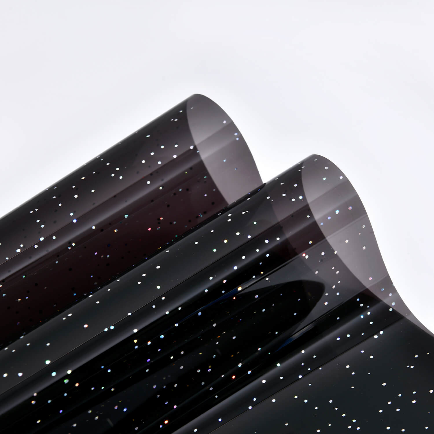 Holographic Laser Self-Adhesive Solar Privacy Window Film Black Starry Night