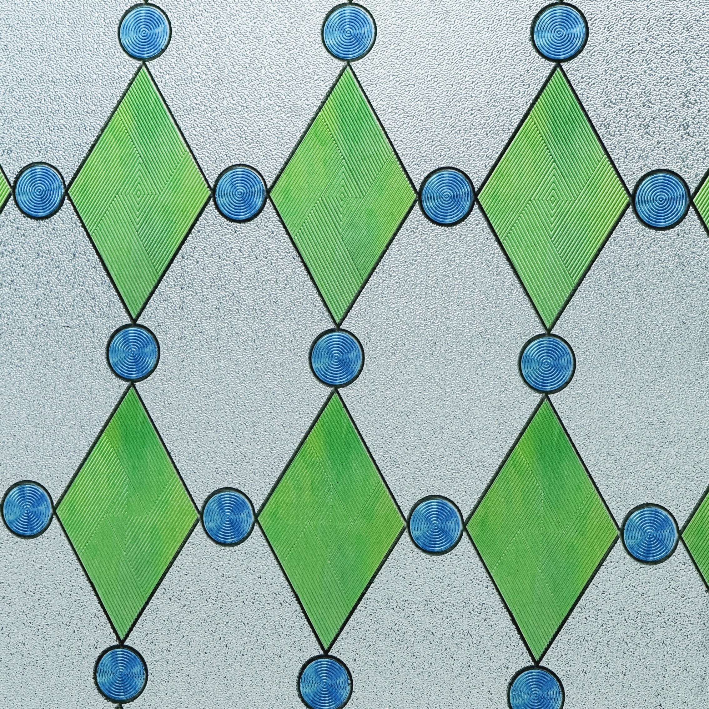 Film décoratif pour vitres en vitrail à motif de treillis de diamants