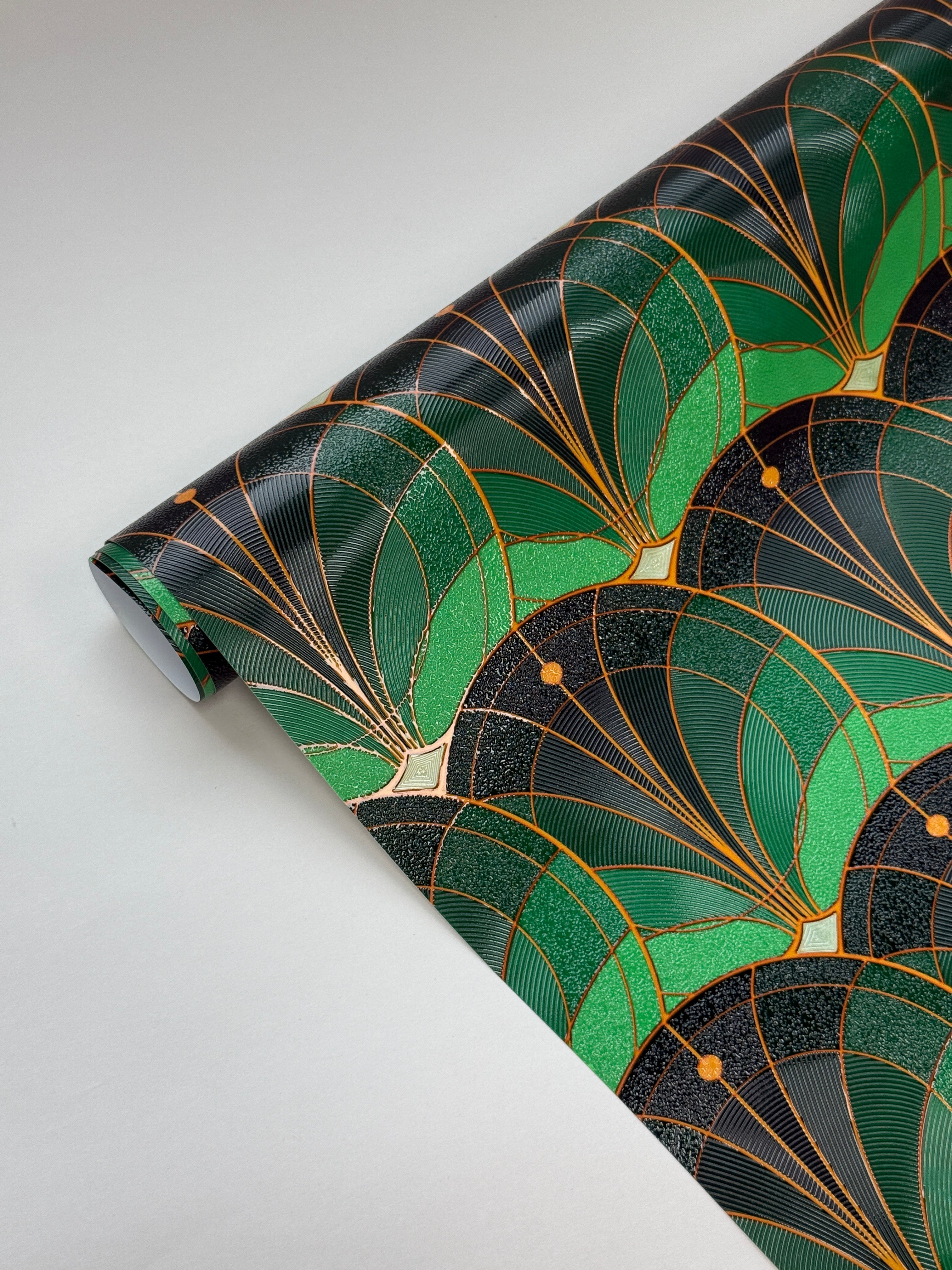 Scalloped Scale Stained Glass Decorative Window Film