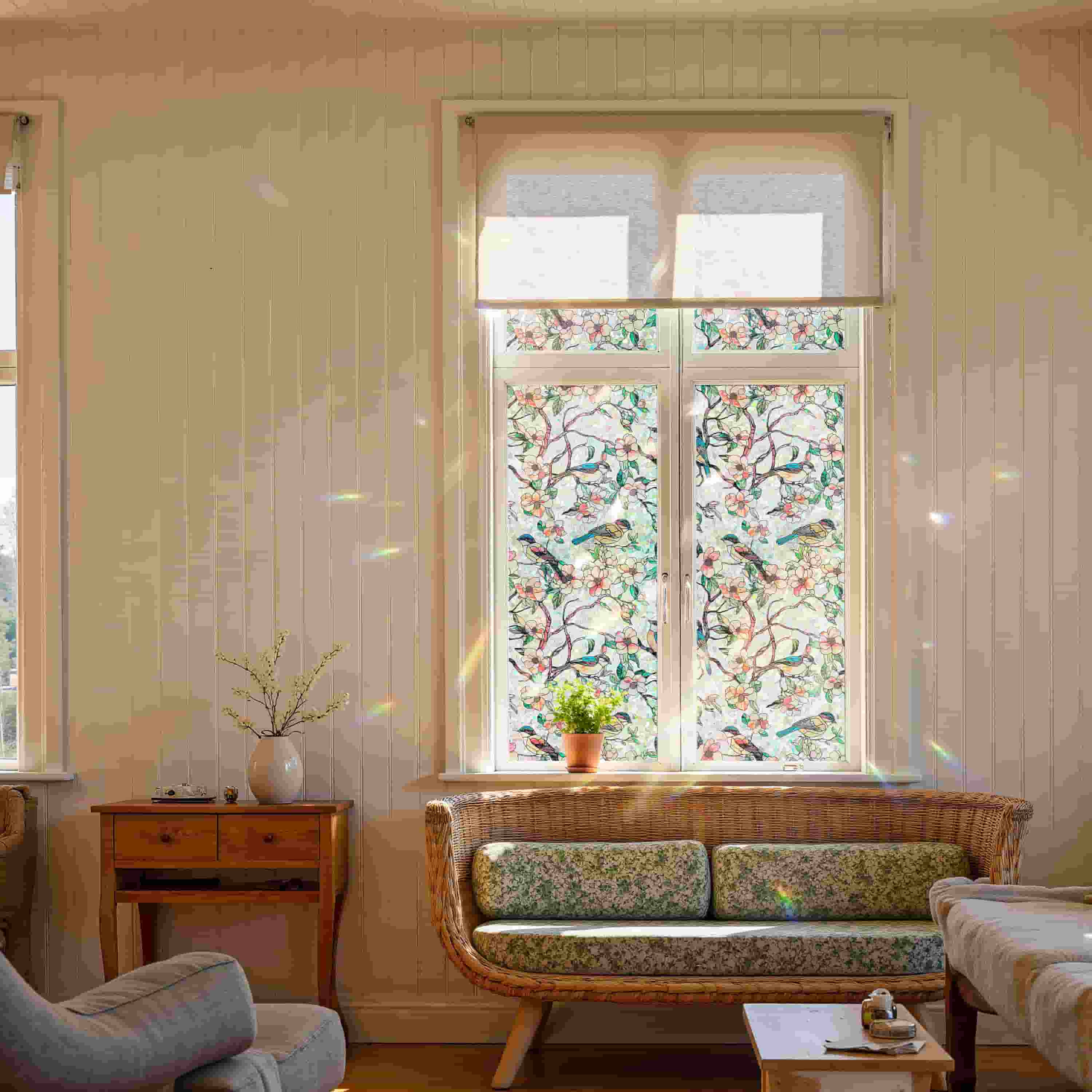 Laser Paradise Stained Glass Decorative Window Film