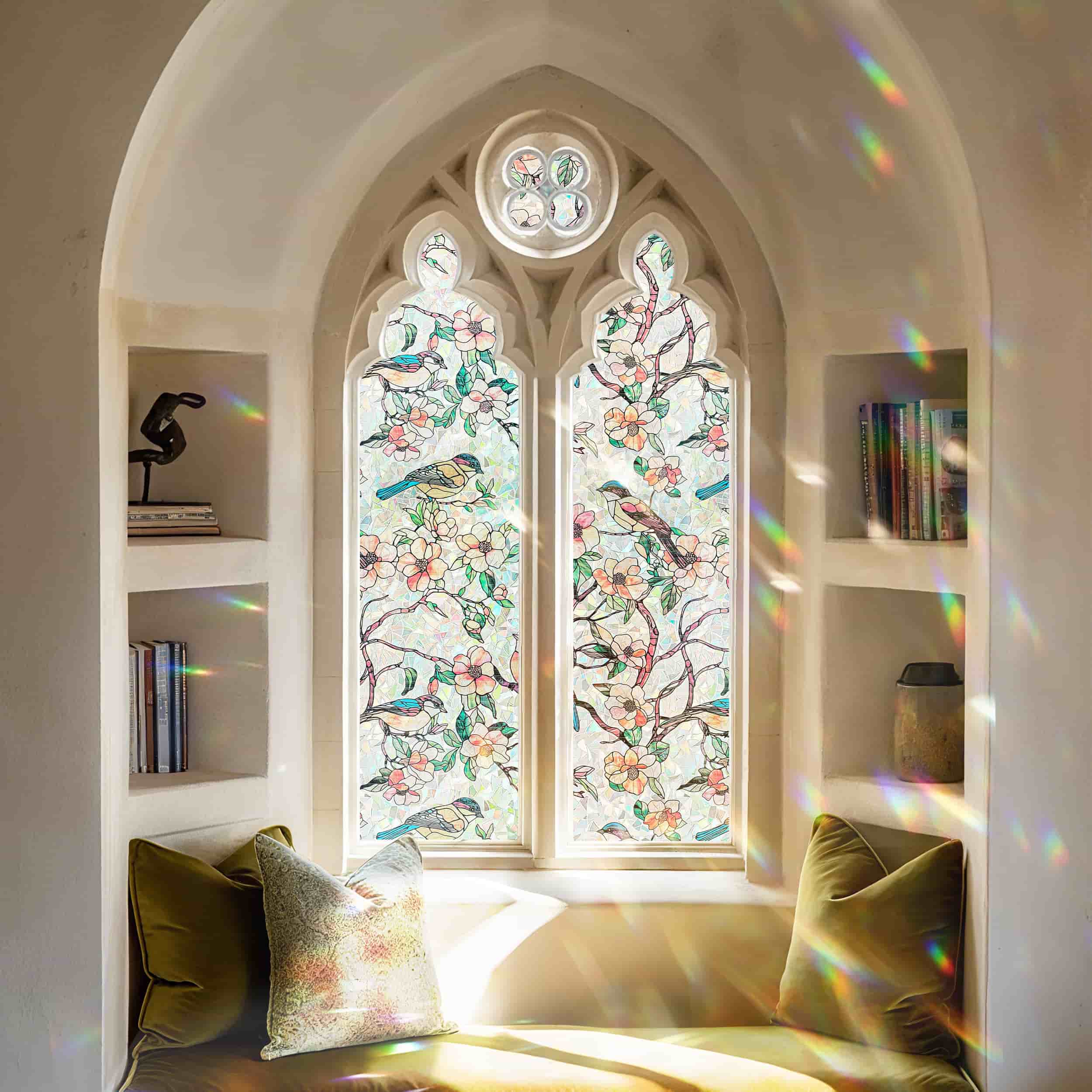 Laser Paradise Stained Glass Decorative Window Film