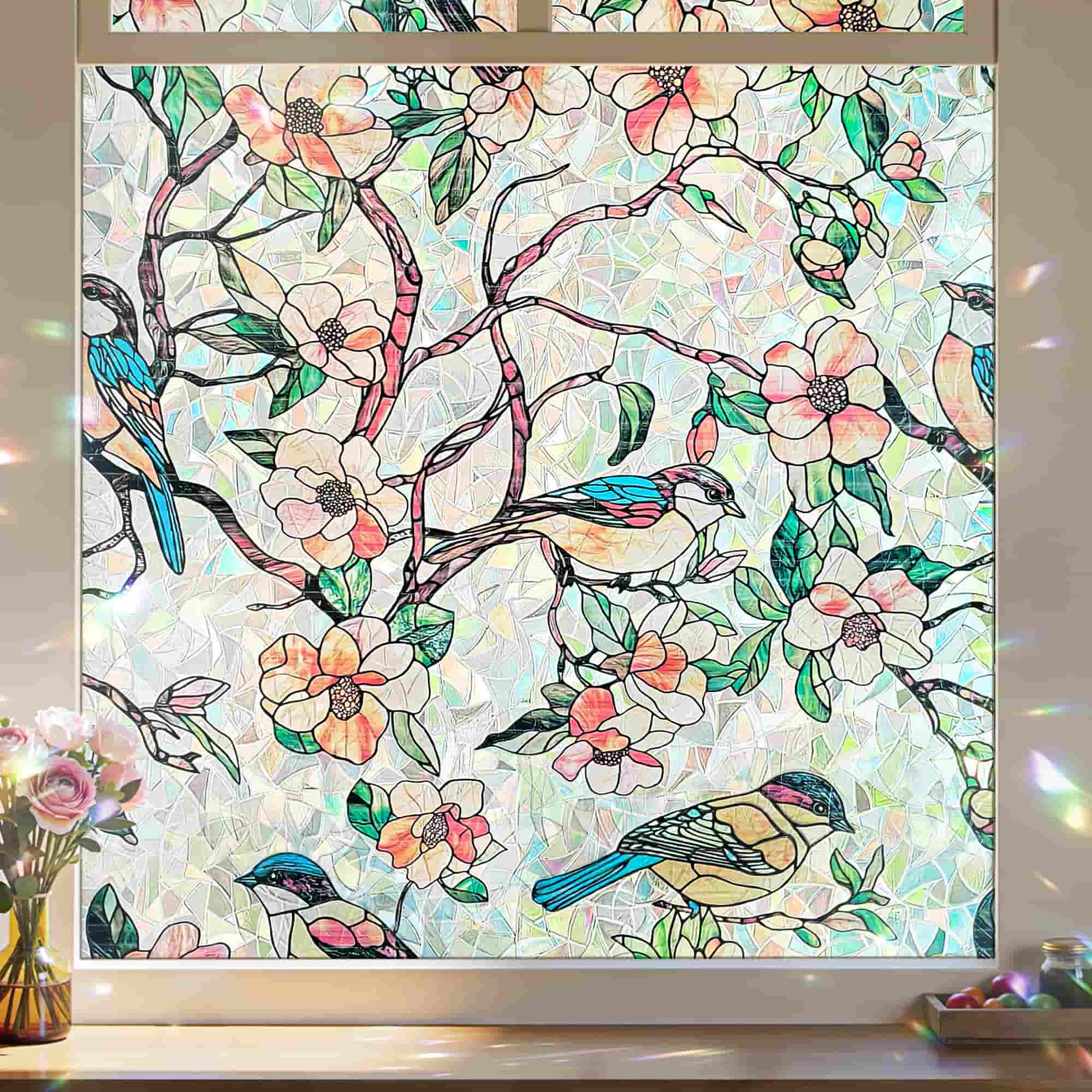 Laser Paradise Stained Glass Decorative Window Film