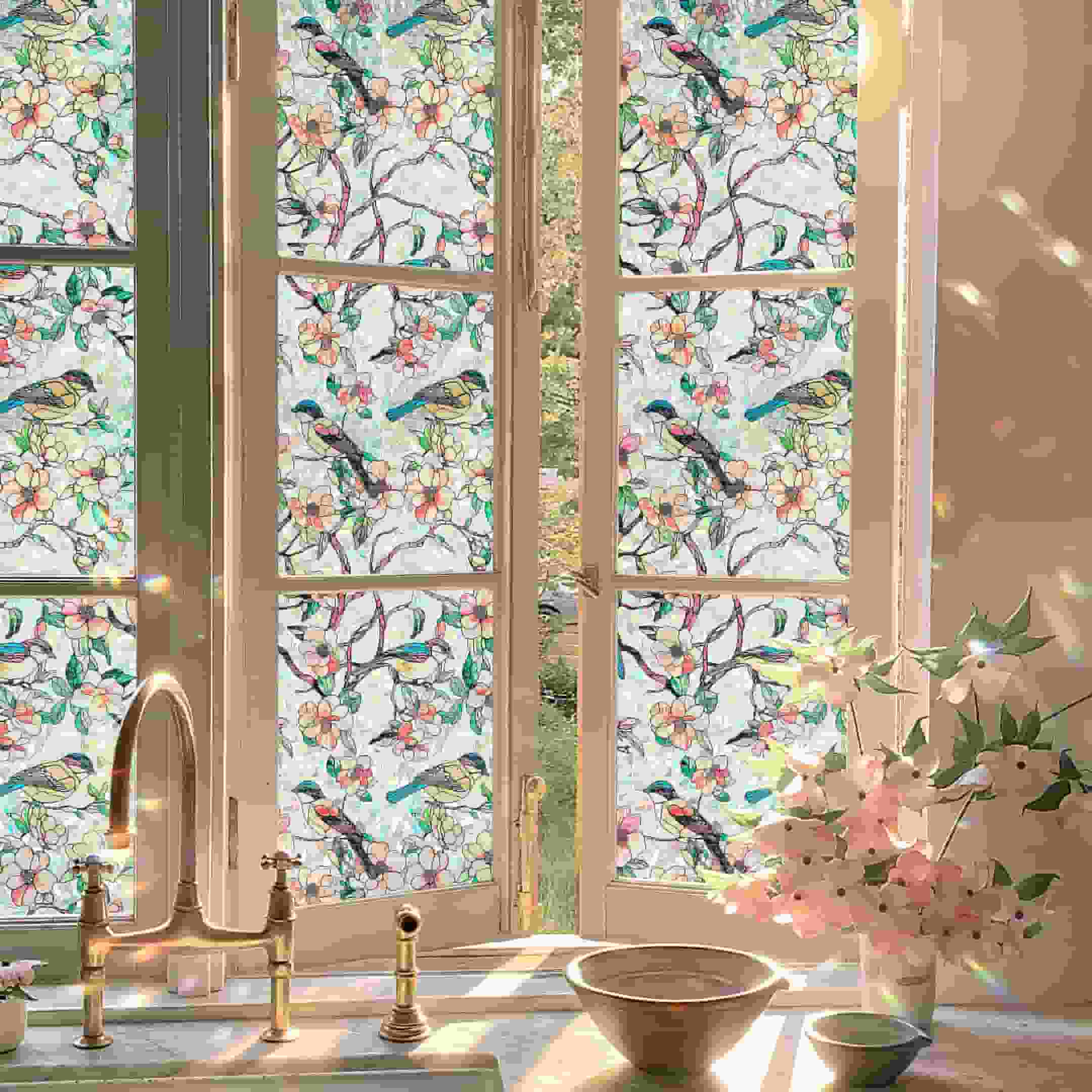 Laser Paradise Stained Glass Decorative Window Film
