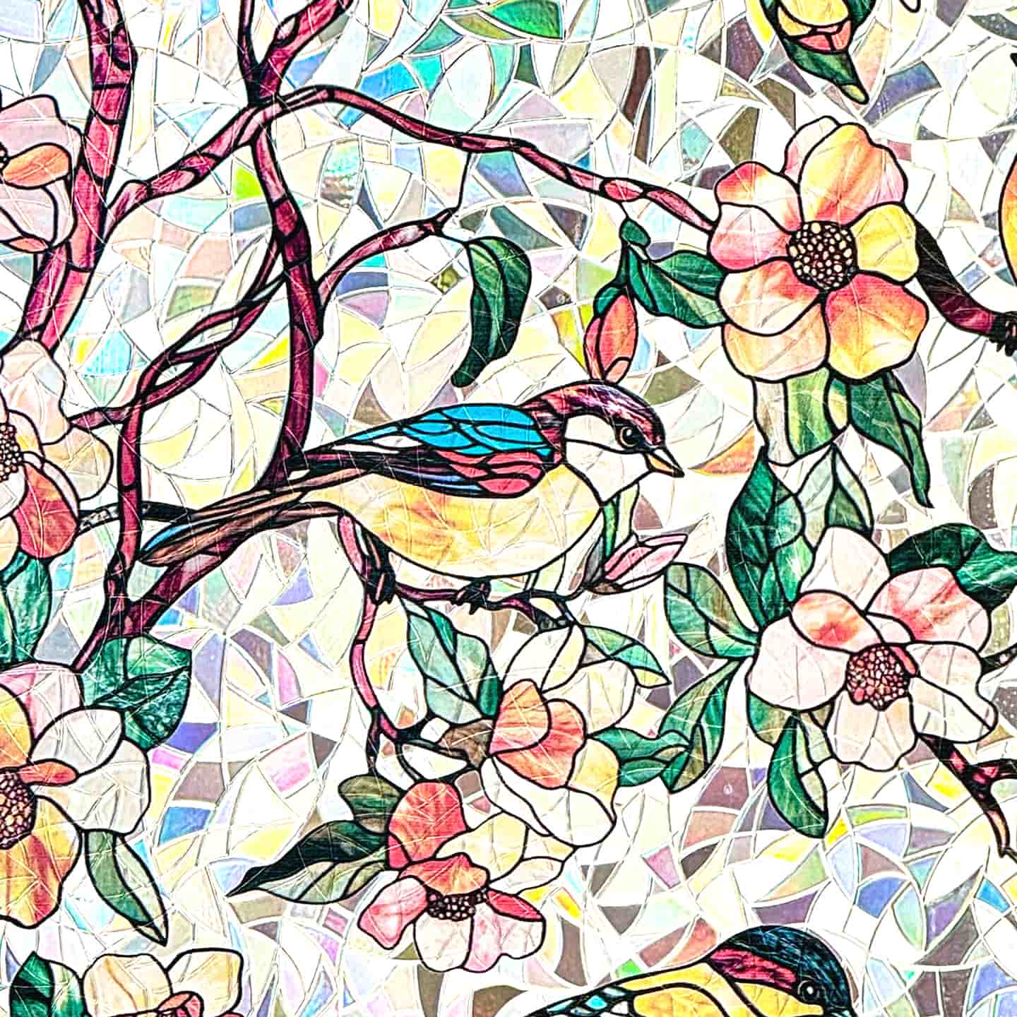 Laser Paradise Stained Glass Decorative Window Film