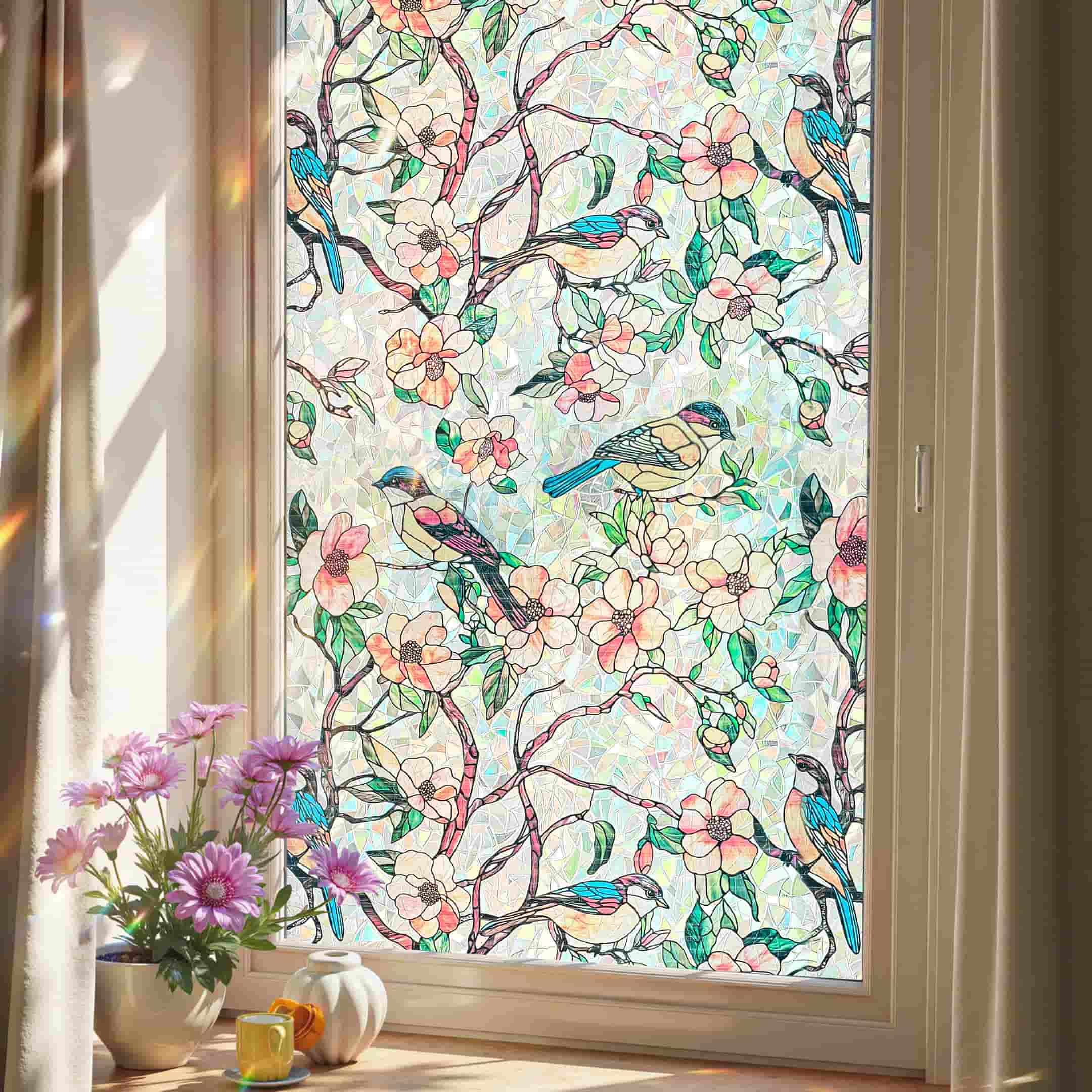 Laser Paradise Stained Glass Decorative Window Film