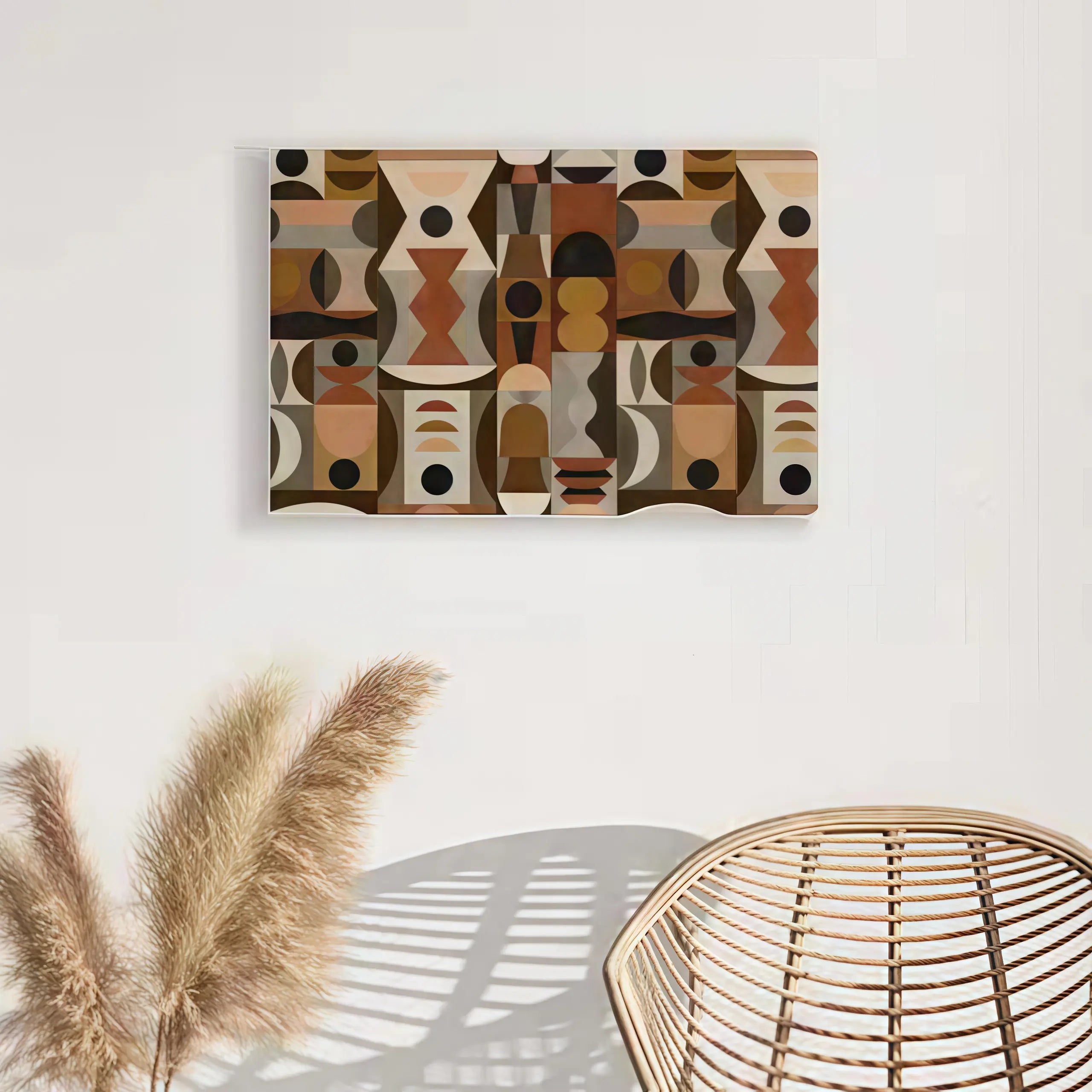 Mid-Century Modern Geometric Abstract Wall Art Poster - Retro Minimalist