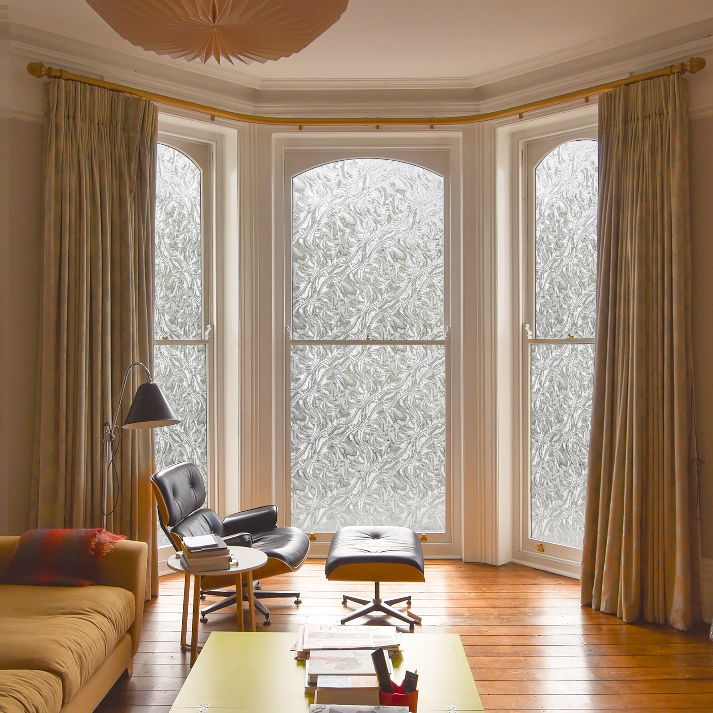 Ocean Currents Stained Glass Decorative Window Film