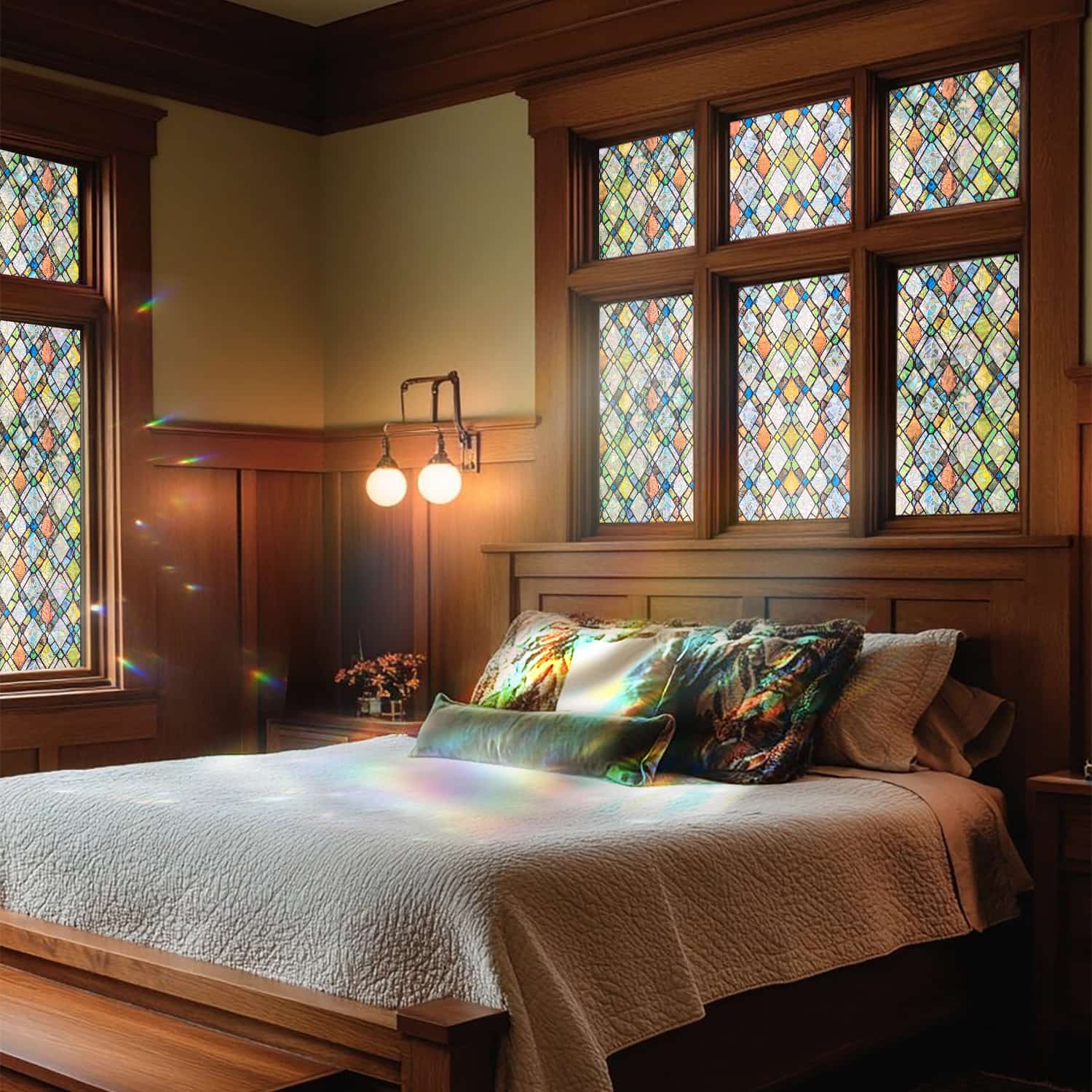 Rainbow Crystal Shards Stained Glass Decorative Window Film