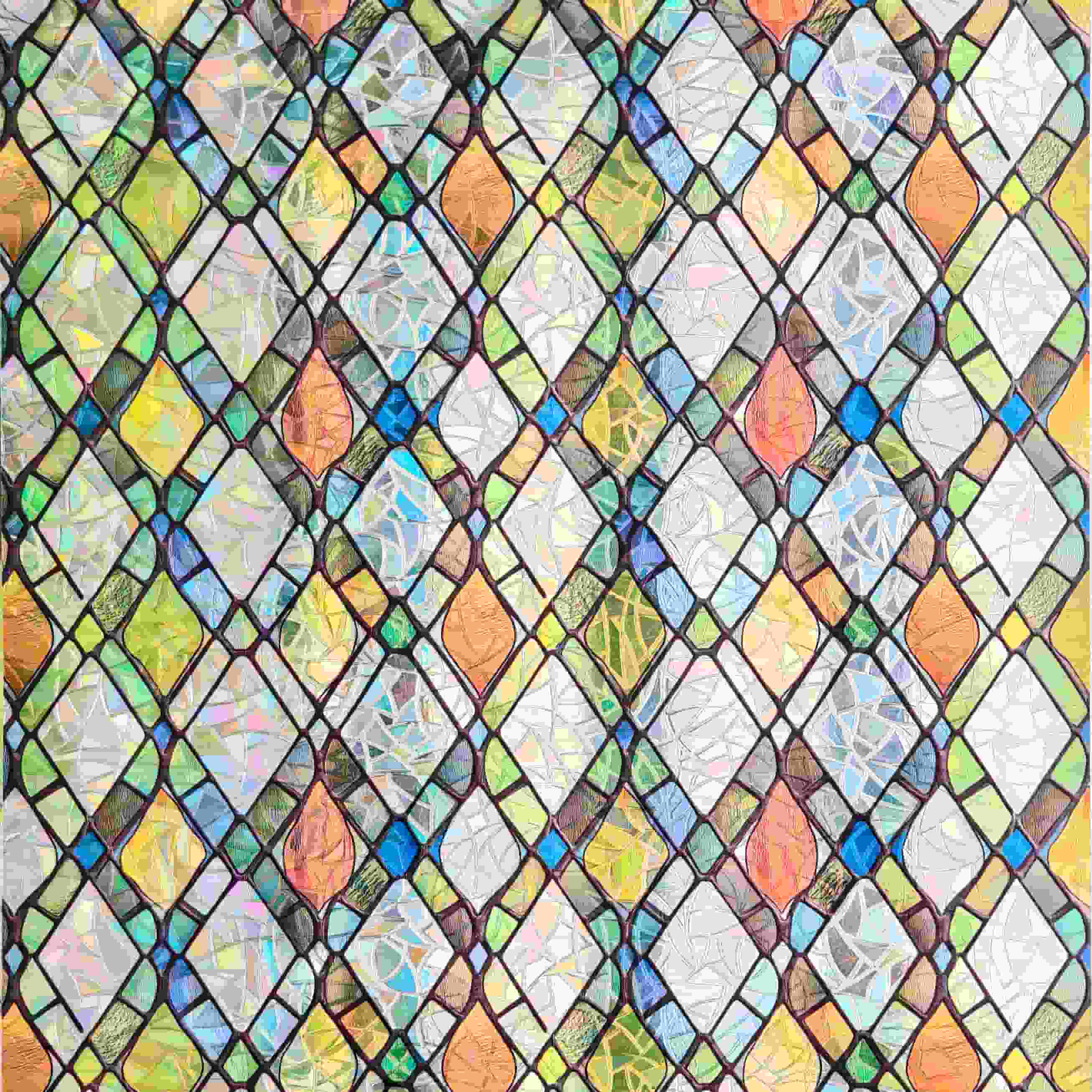 Rainbow Crystal Shards Stained Glass Decorative Window Film