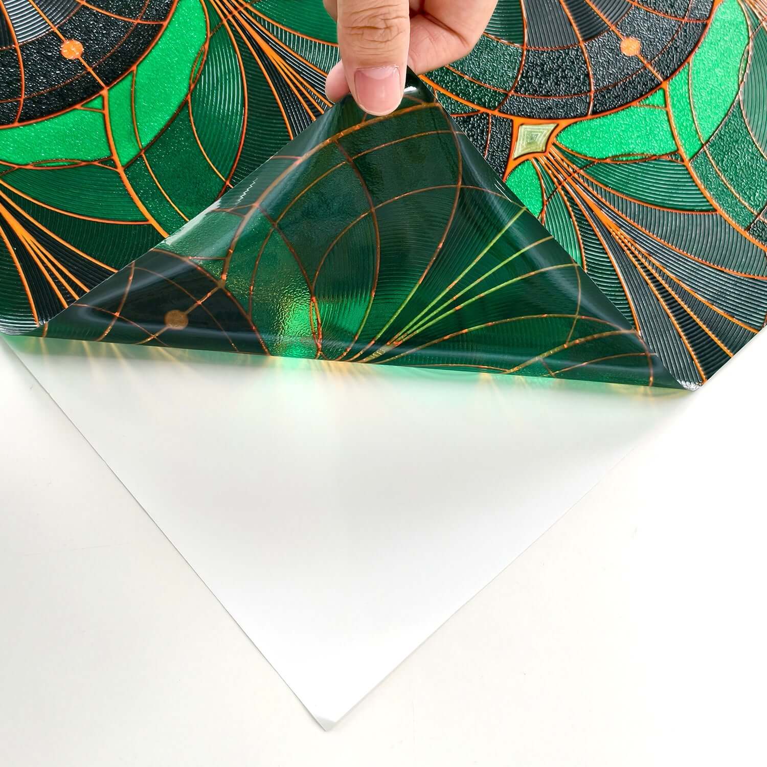 Scalloped Scale Stained Glass Window Film