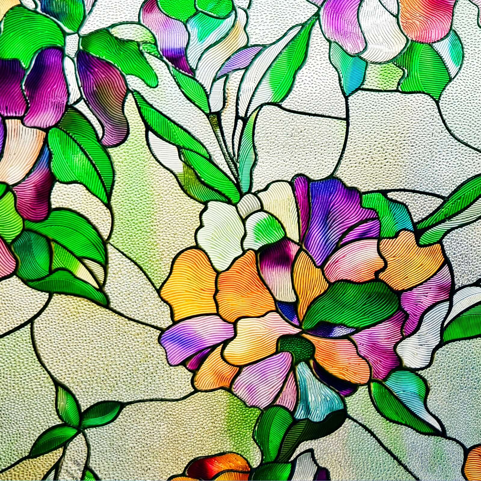 Film décoratif pour fenêtre en vitrail Pansy