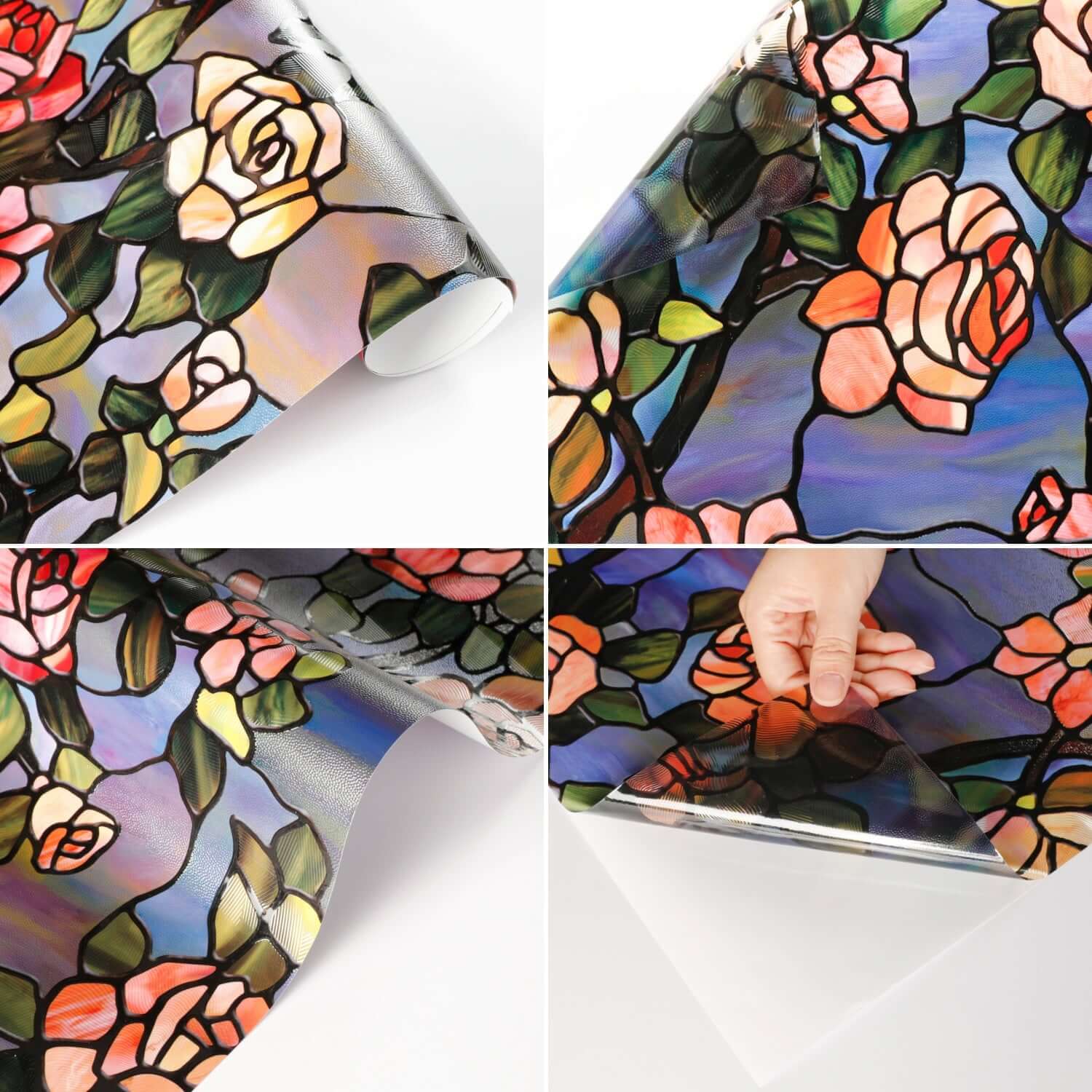 The Beast's Roses Stained Glass Window Film