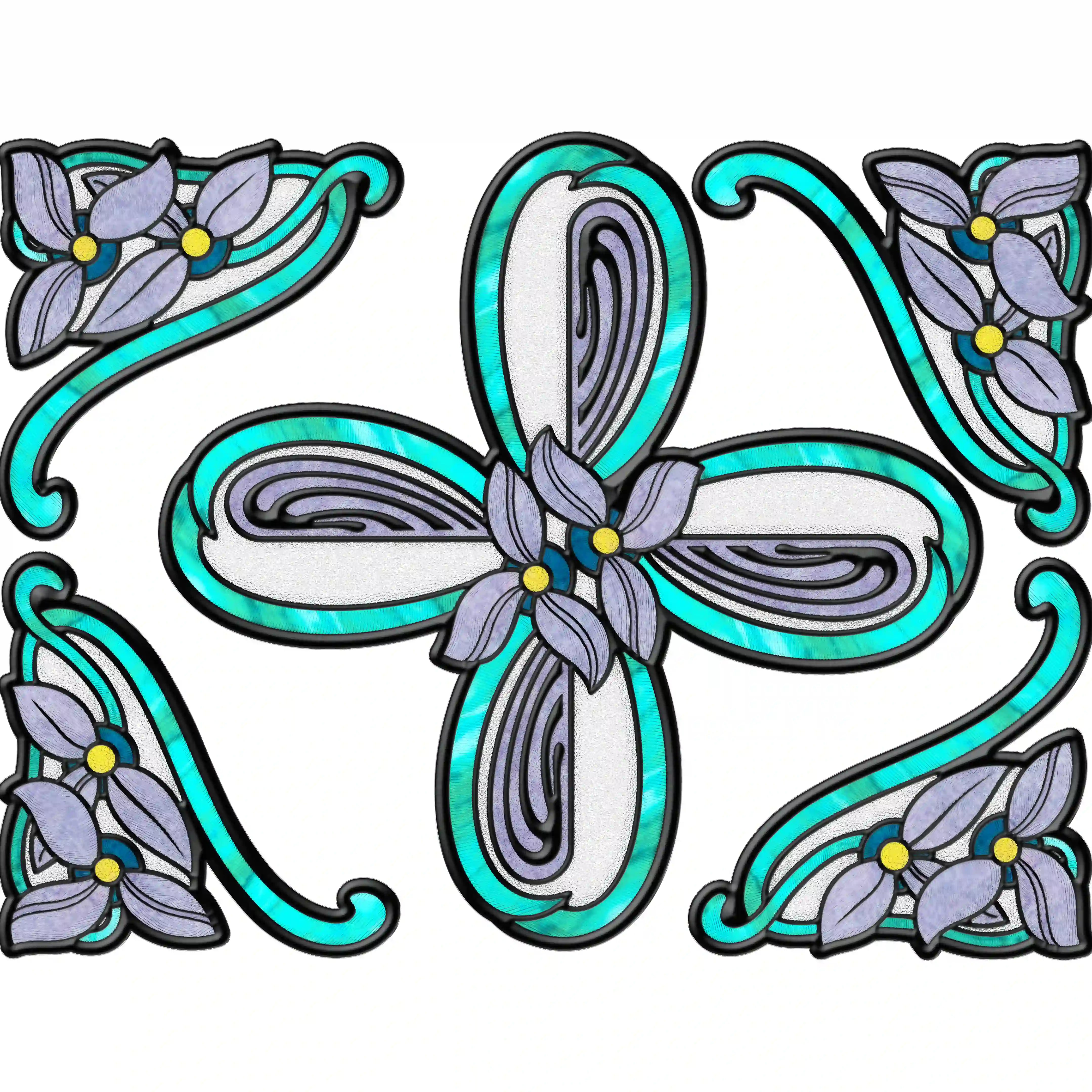 Film pour vitrail Green Gleam – Film statique décoratif moderne pour fenêtre