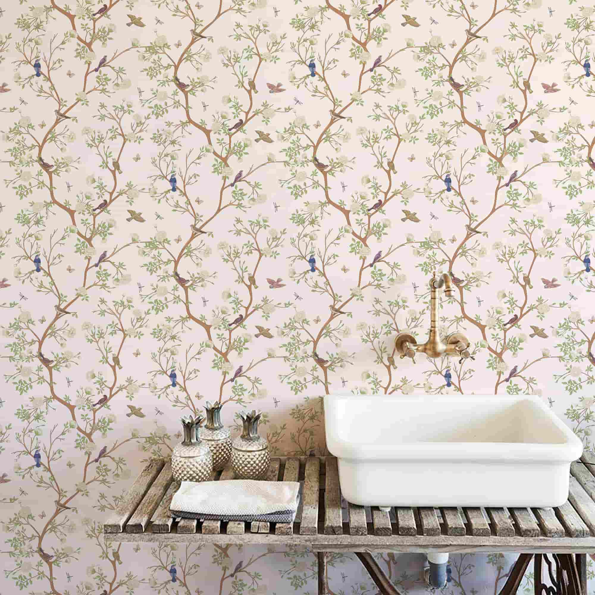 peel and stick wallpaper-Whisper of the Woodland Birds-4