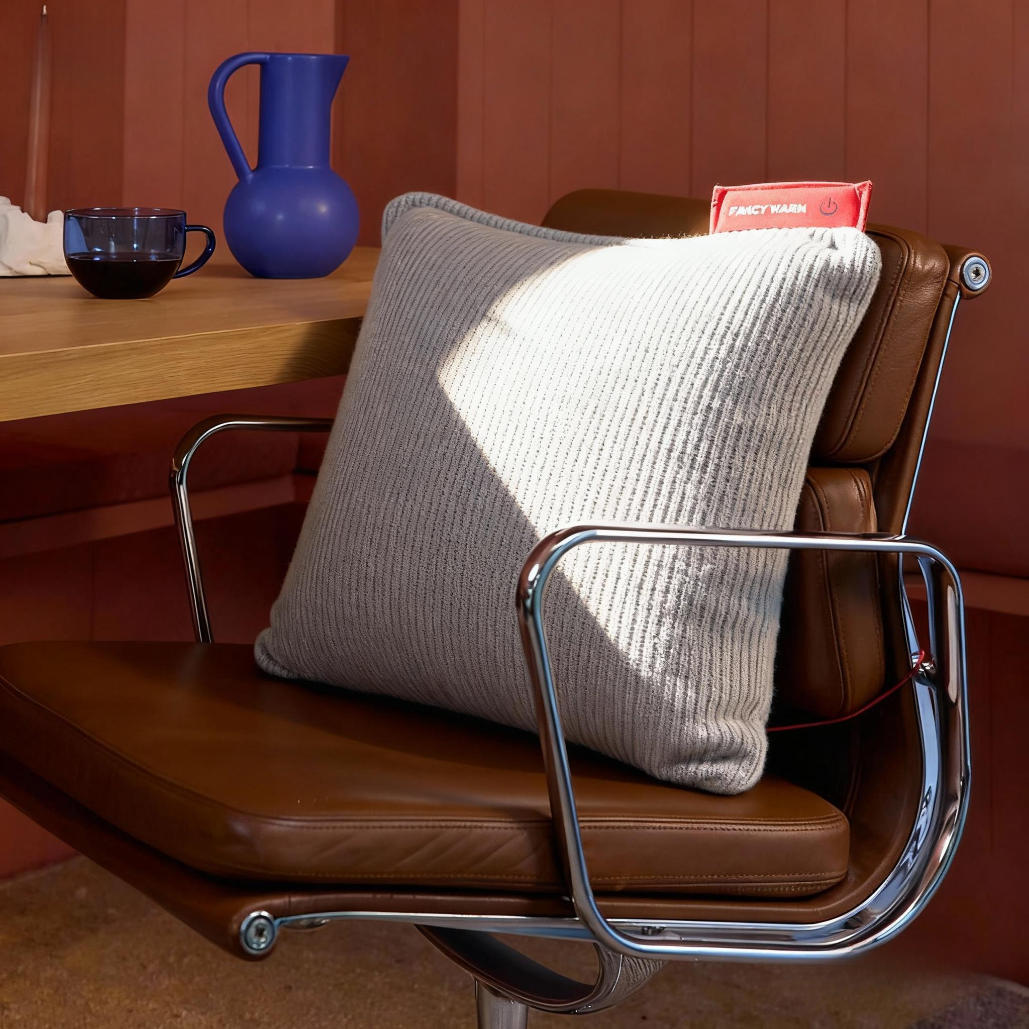 Heated Cushion | Knitted | Graphene Electric Pillow for Home & Office Warmth