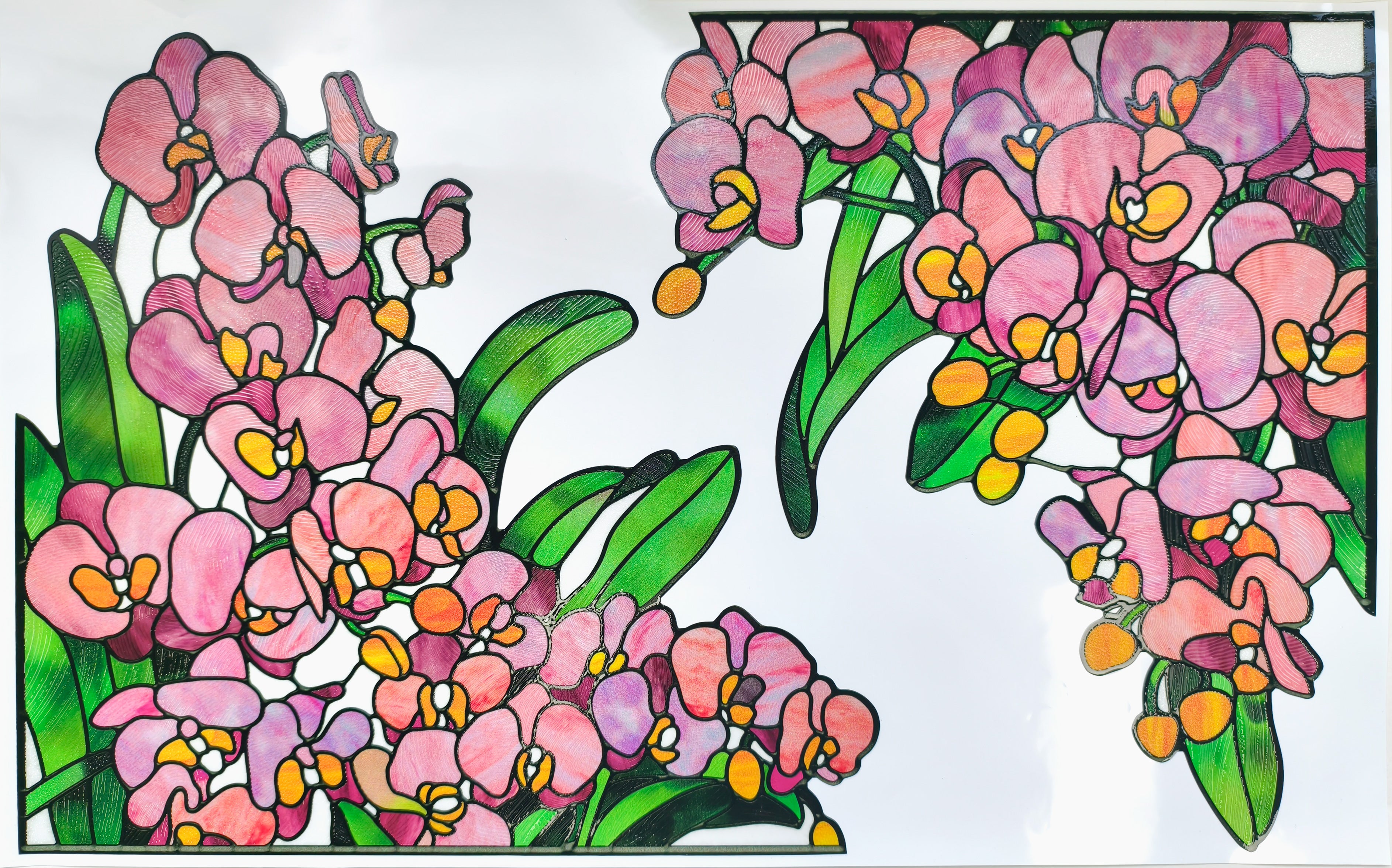 Film pour vitrail Green Gleam – Film statique décoratif moderne pour fenêtre