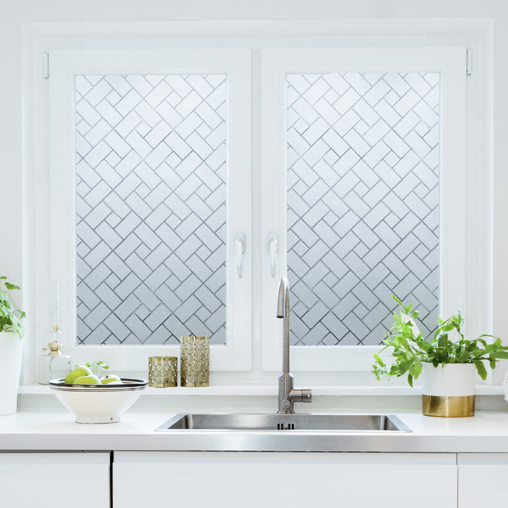 Brike Pattern Frosted Static Film for Windows