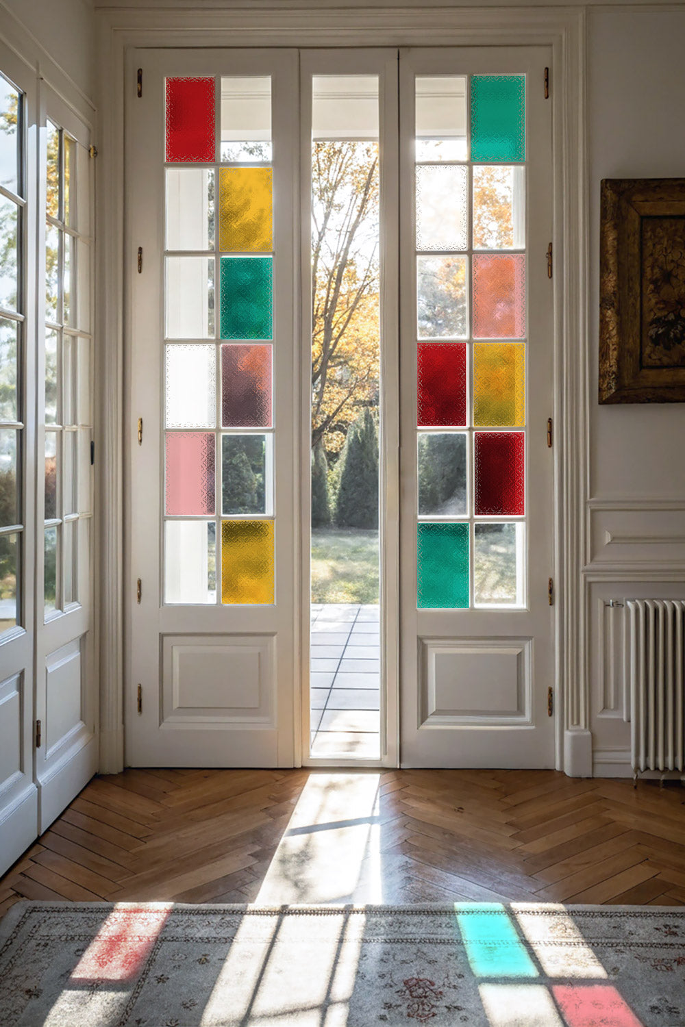 Applying window film to a clean glass window