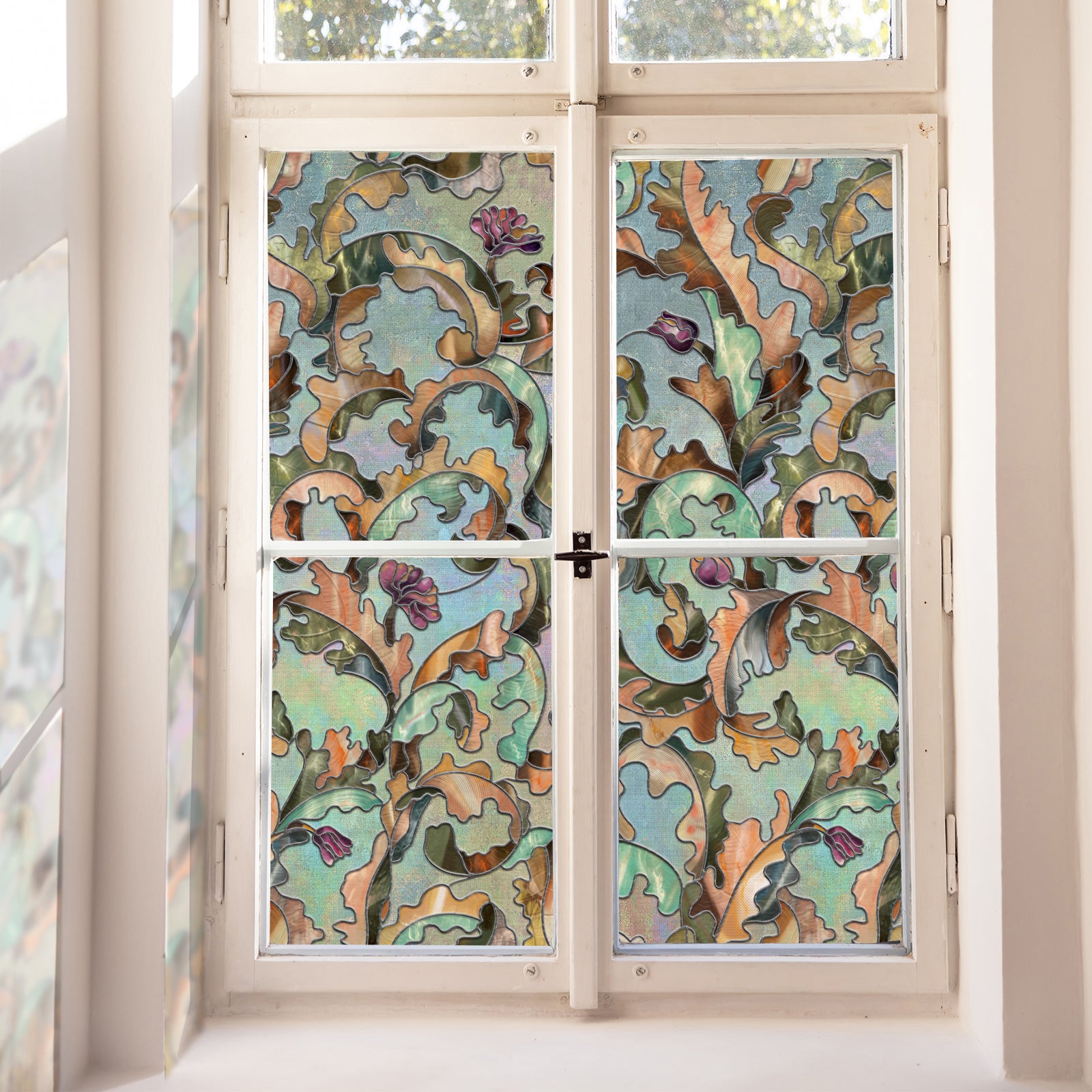 Affordable Elegance: Explore 'Leafy Serenade' in Our Flora Stained Glass Film Series