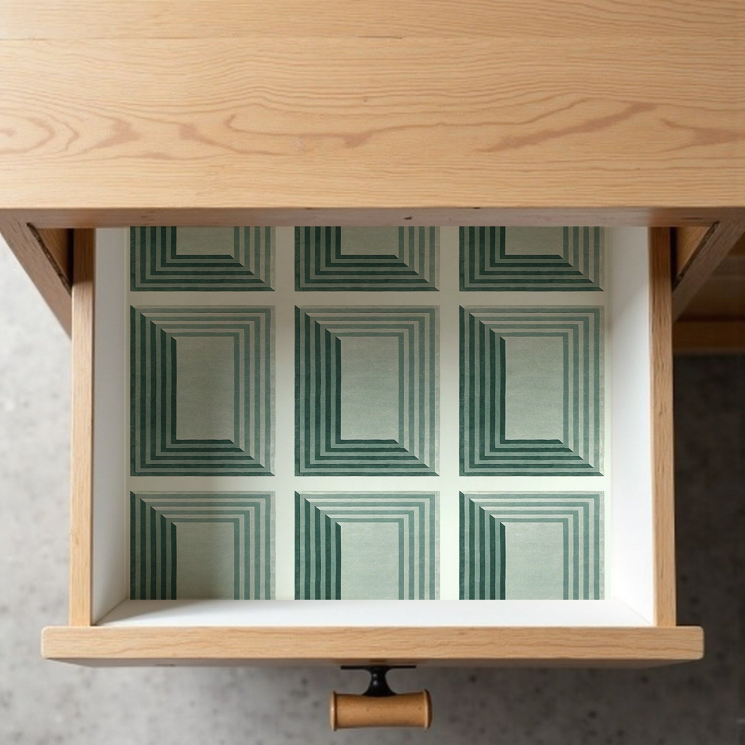 Papier peint adhésif Blue Flow Linearity – Géométrie moderne en beige mat et bleu marine