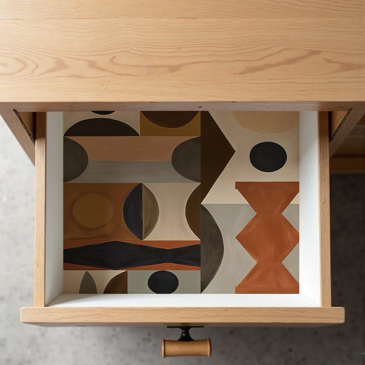 Papier peint adhésif Blue Flow Linearity – Géométrie moderne en beige mat et bleu marine