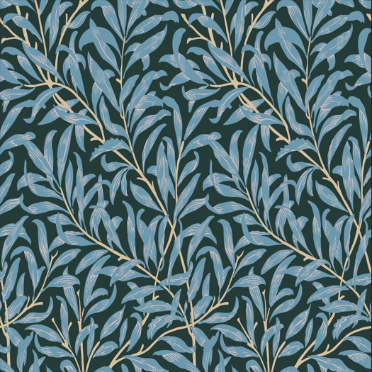 Willow(cream-colored/Blue/Green) Boughs Peel And Stick Wallpaper – Self - Adhesive Vinyl Roll for Accent Walls